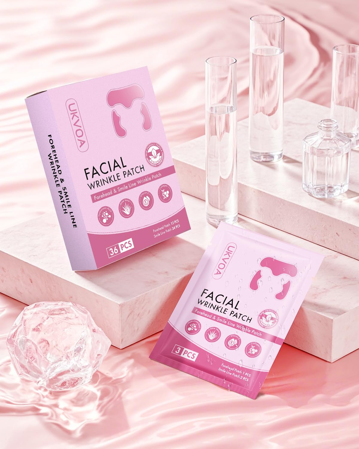 UKVOA Forehead Wrinkle Patches & Smile Line Patches – Overnight Hydration & Subtle Lift
