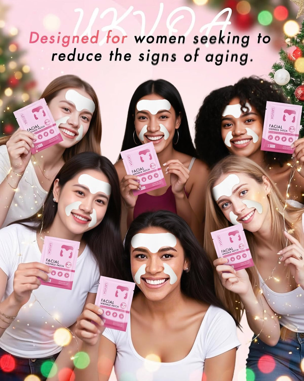 UKVOA Facial Forehead & Smile Line Patches – Overnight Hydration (36 pcs)