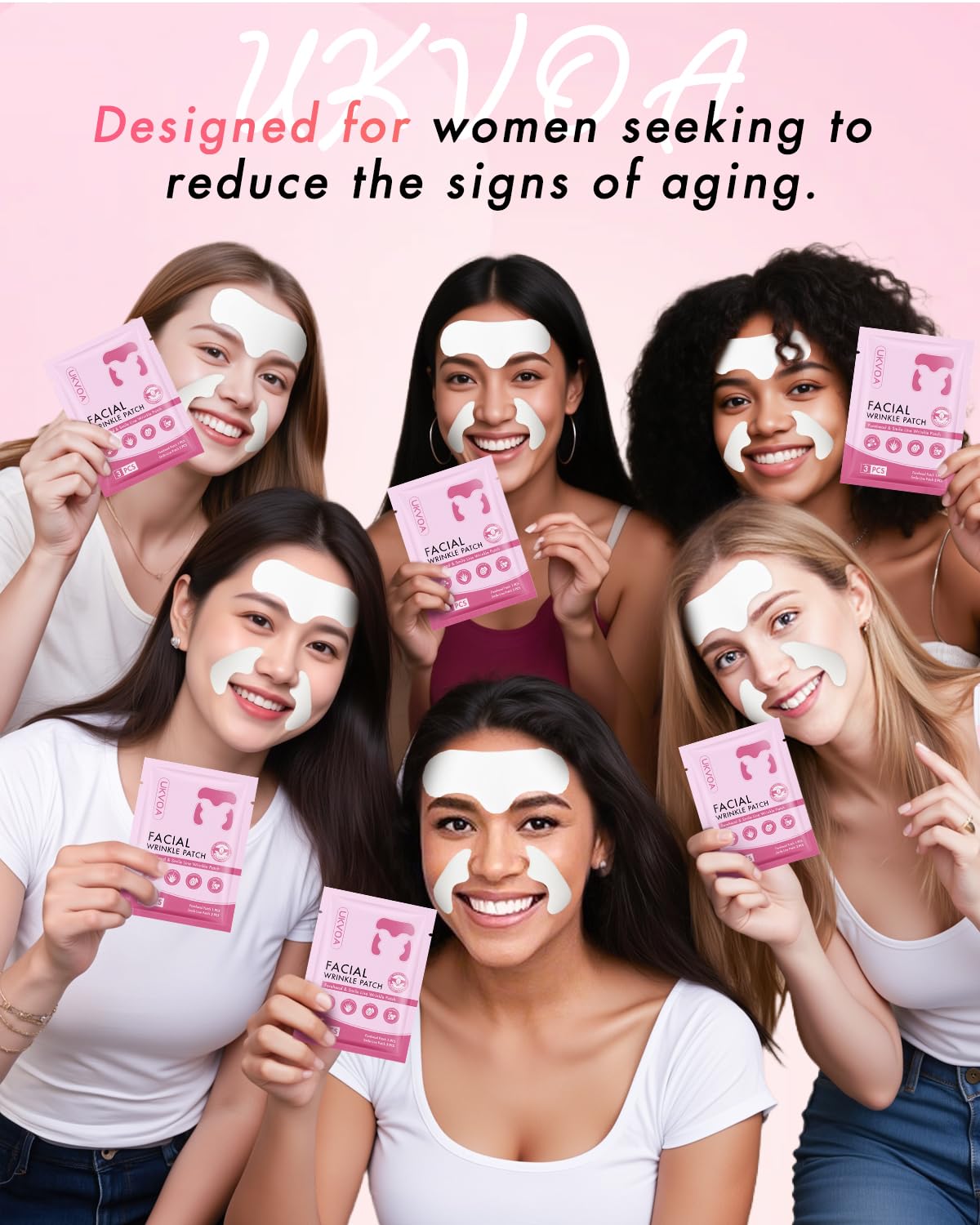 UKVOA Forehead Wrinkle Patches & Smile Line Patches – Overnight Hydration & Subtle Lift
