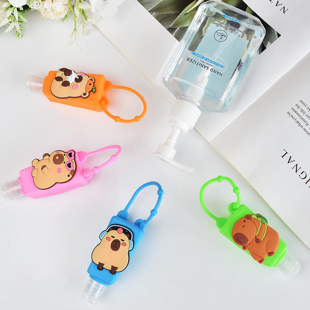 Ulbemoll Refillable Travel Bottles 60ml – 4 Pack (Capybara Pattern)