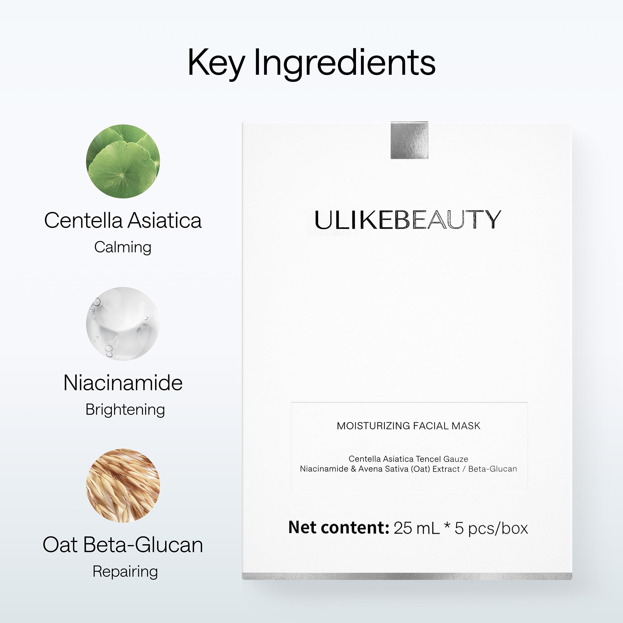 Ulikebeauty Moisturizing Facial Mask for Most Skin Types – Deep Hydration Overnight Hydrogel (5 Pcs)