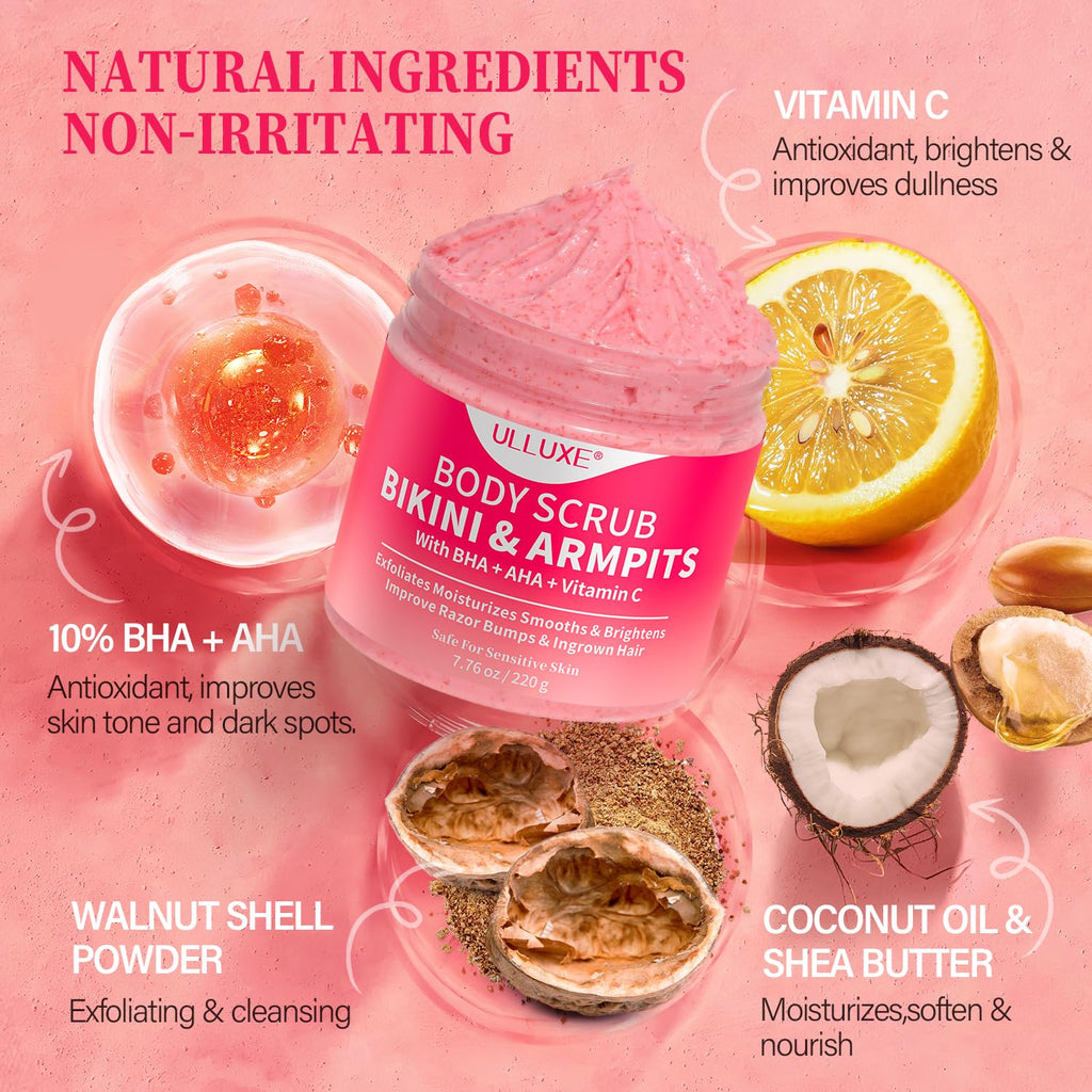 ULLUXE Bikini Area Exfoliator – AHA/BHA + Vitamin C for Smooth, Even Skin