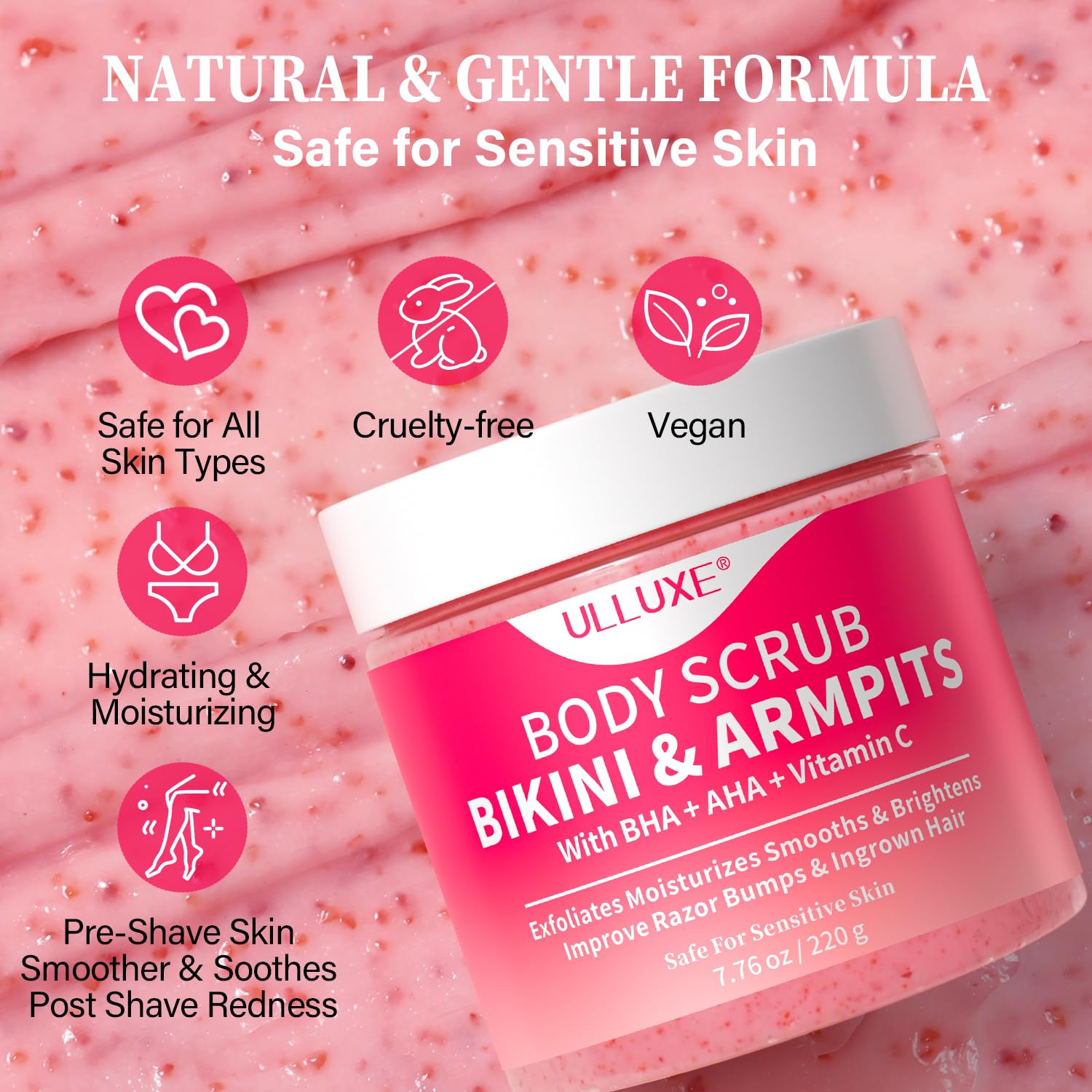 ULLUXE Bikini Area Exfoliator – AHA/BHA + Vitamin C for Smooth, Even Skin