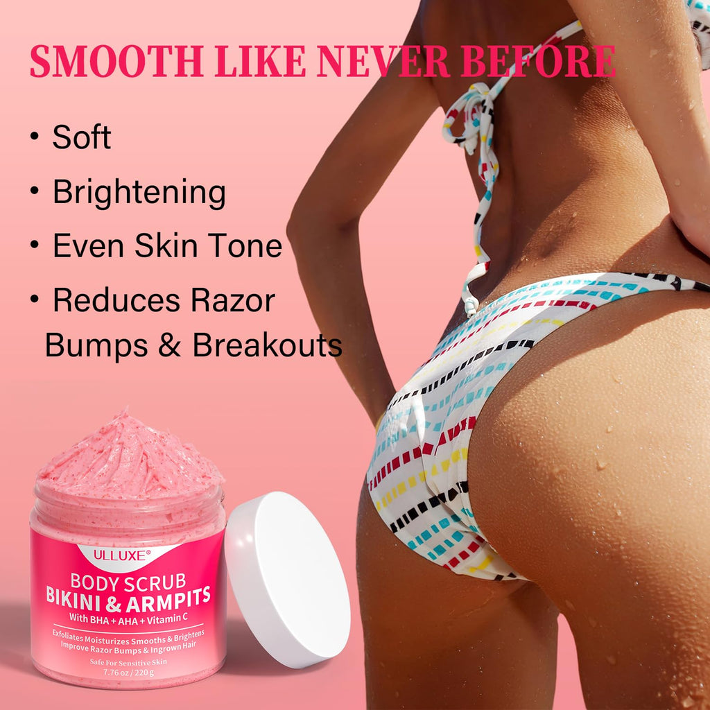 ULLUXE Bikini Area Exfoliator – AHA/BHA + Vitamin C for Smooth, Even Skin