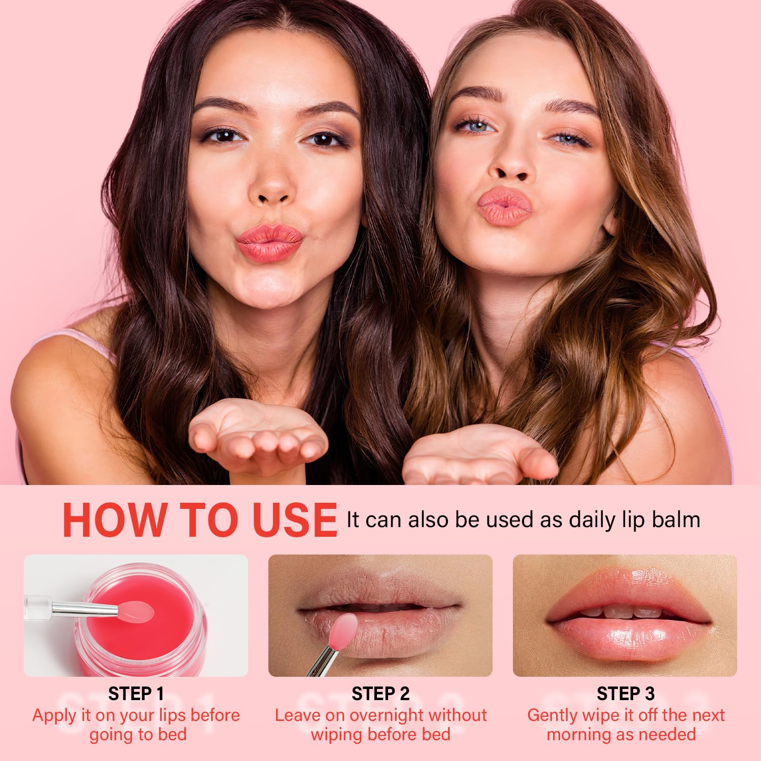 Ulluxe Lip Mask Set 4 Pcs – Overnight Hydration & Gift for Valentine’s Day