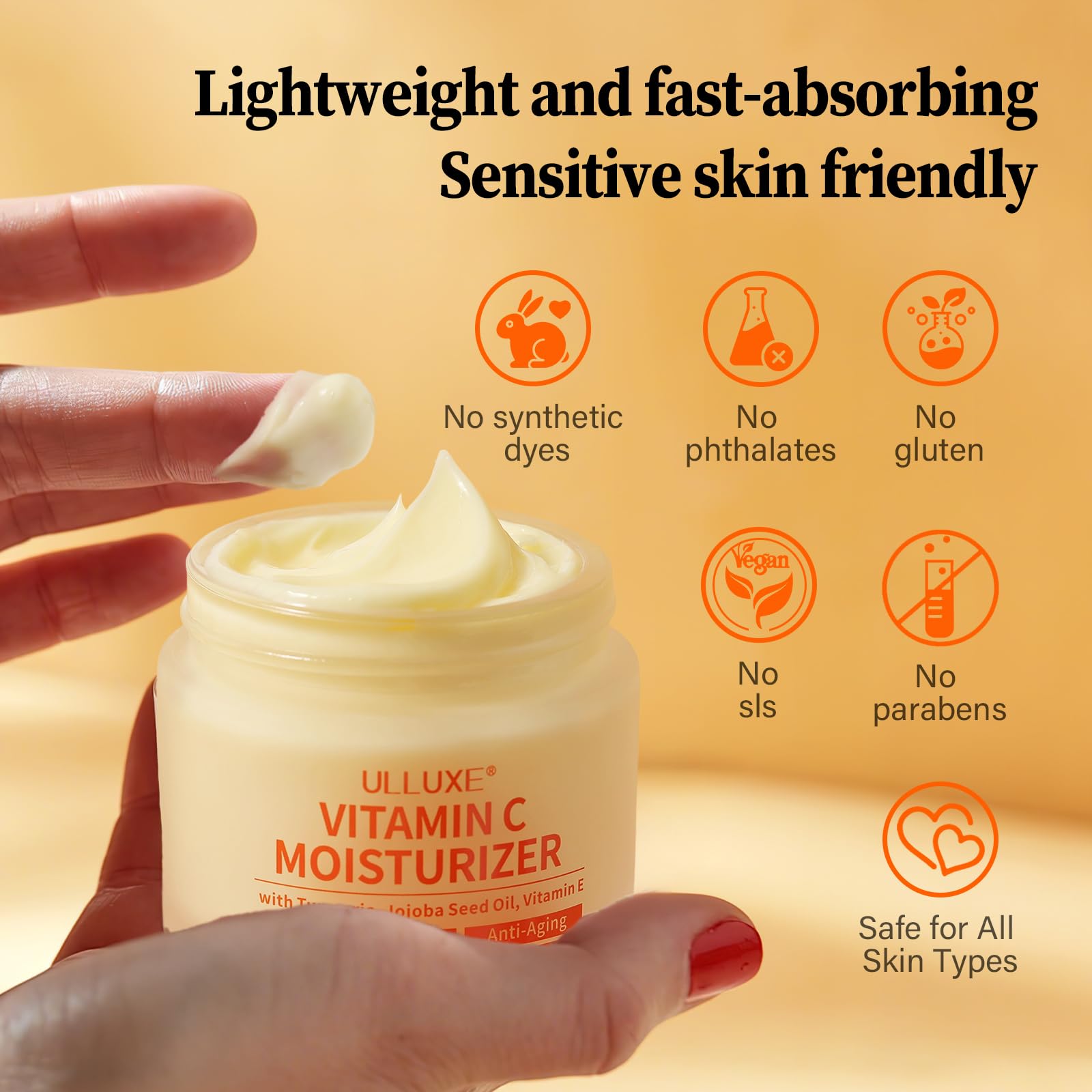 ulluxe Vitamin C Face Moisturizer – Brightening & Anti-Aging Cream with Turmeric