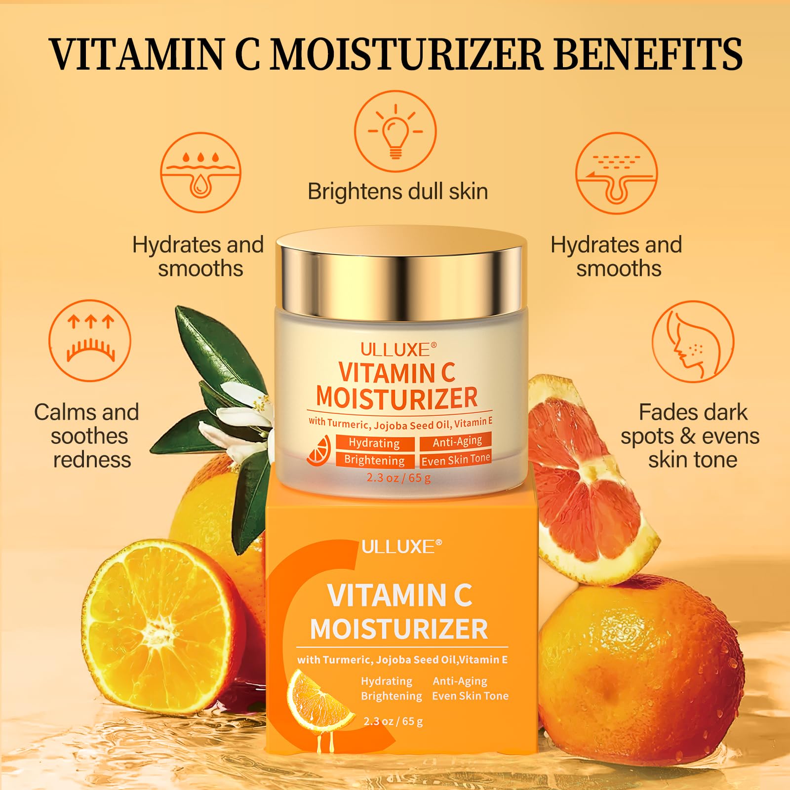 ulluxe Vitamin C Face Moisturizer – Brightening & Anti-Aging Cream with Turmeric