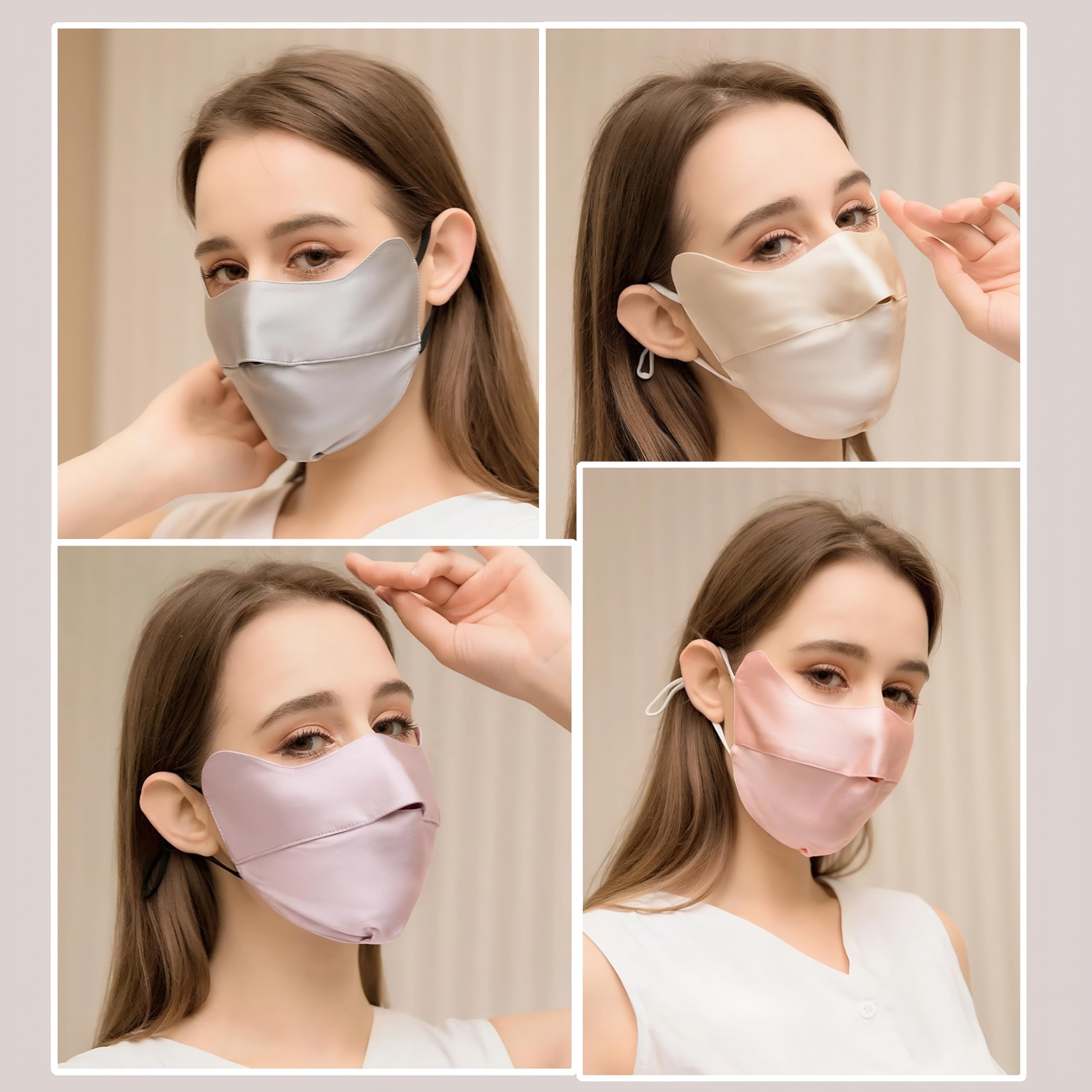 ULPOCMU Mulberry Silk Sun Protection Mask - UPF 50+ Lightweight Mauve