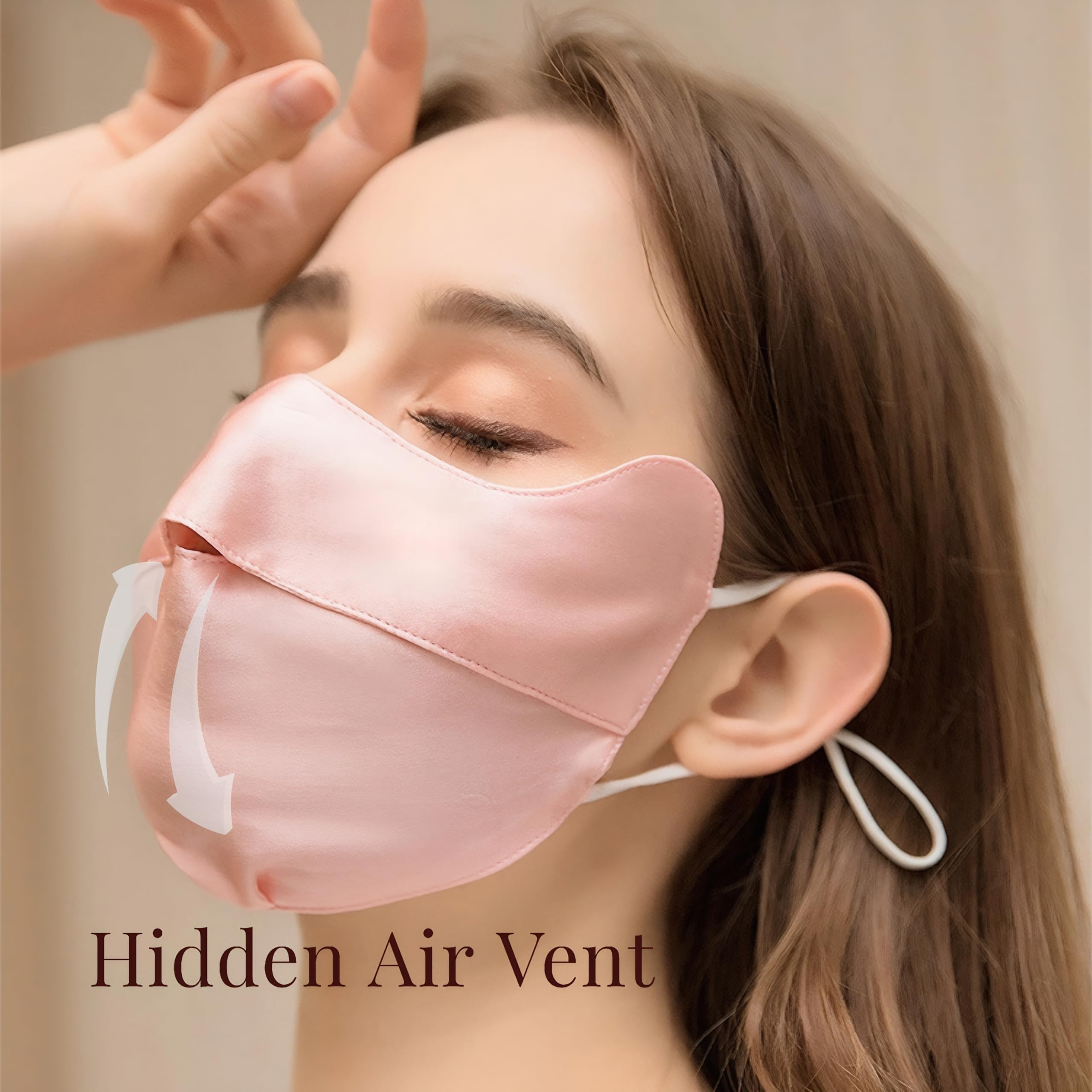 ULPOCMU Mulberry Silk Sun Protection Mask - UPF 50+ Lightweight Mauve