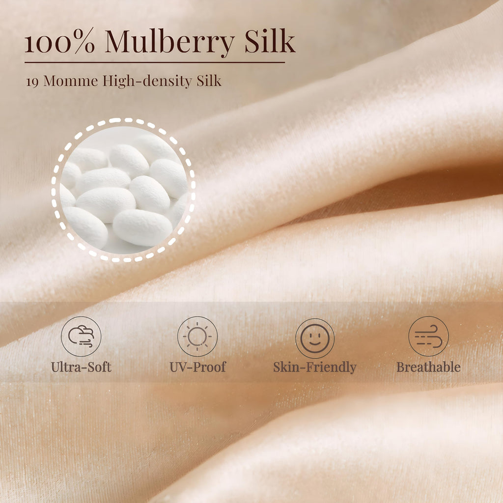 ULPOCMU Mulberry Silk Sun Protection Mask - UPF 50+ Lightweight Mauve