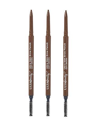 Ulta Beauty 3 Pack Ultra Slim Brow Pencil in Soft Brown | Wax-Based, Matte Finish