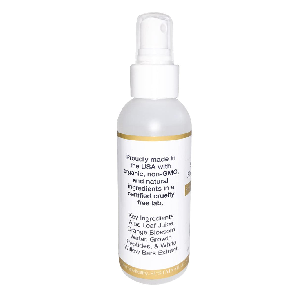 UltimateVitality Soothing Scalp Hair Growth Spray – Lightweight Keratin-Peptide Formula for Thicker-Looking Hair – 4 oz