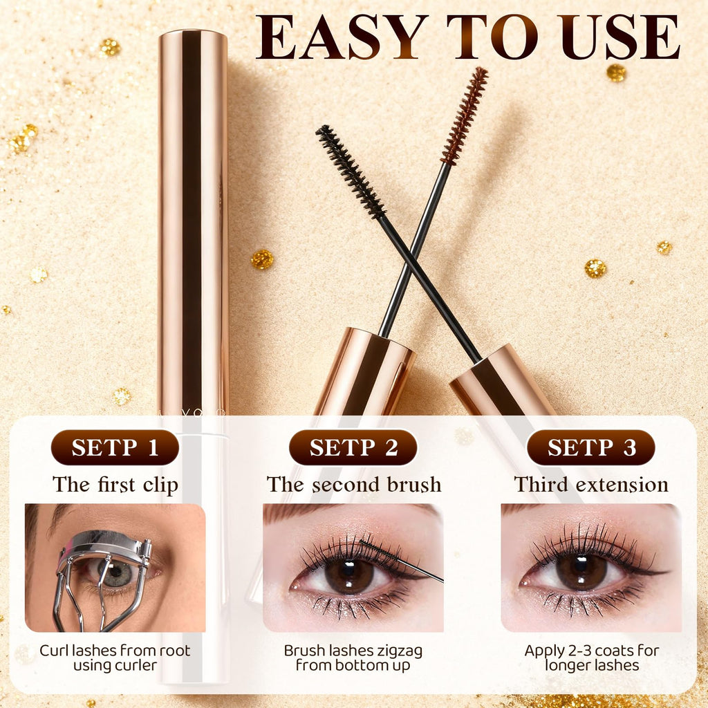 Ultra-Fine Lengthening Waterproof Mascara – Quick-Dry, Smudge-Proof, 24‑Hour Lift for Tiny & Lower Lashes