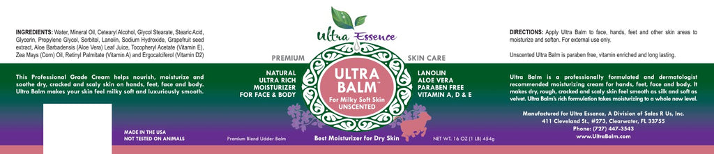Ultra Balm Daily Moisturizer 16 oz – Unscented Hydration for Dry Skin