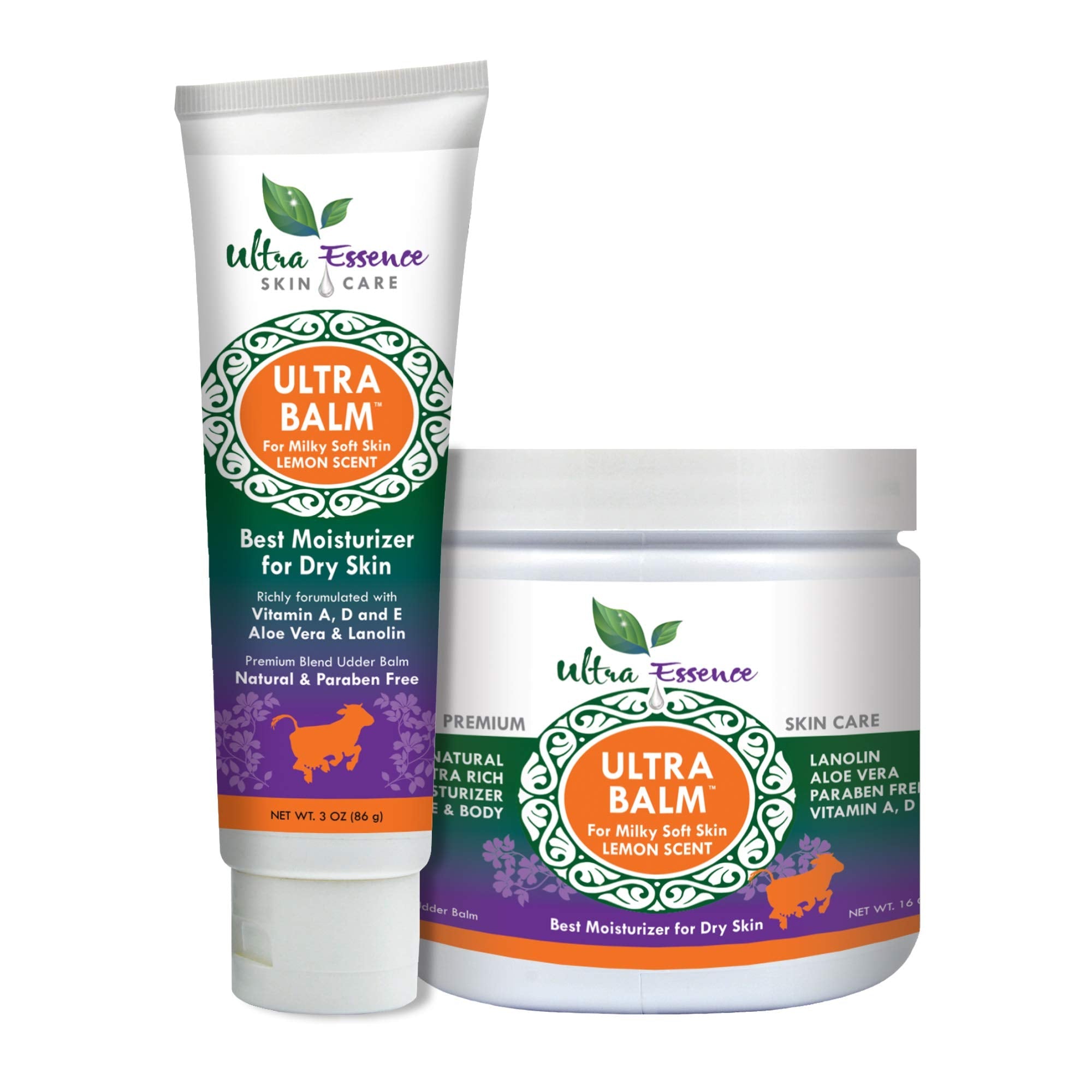 Ultra Balm Daily Moisturizer – Lemon | Lanolin, Aloe Vera, Vitamins A, D & E for Dry Skin
