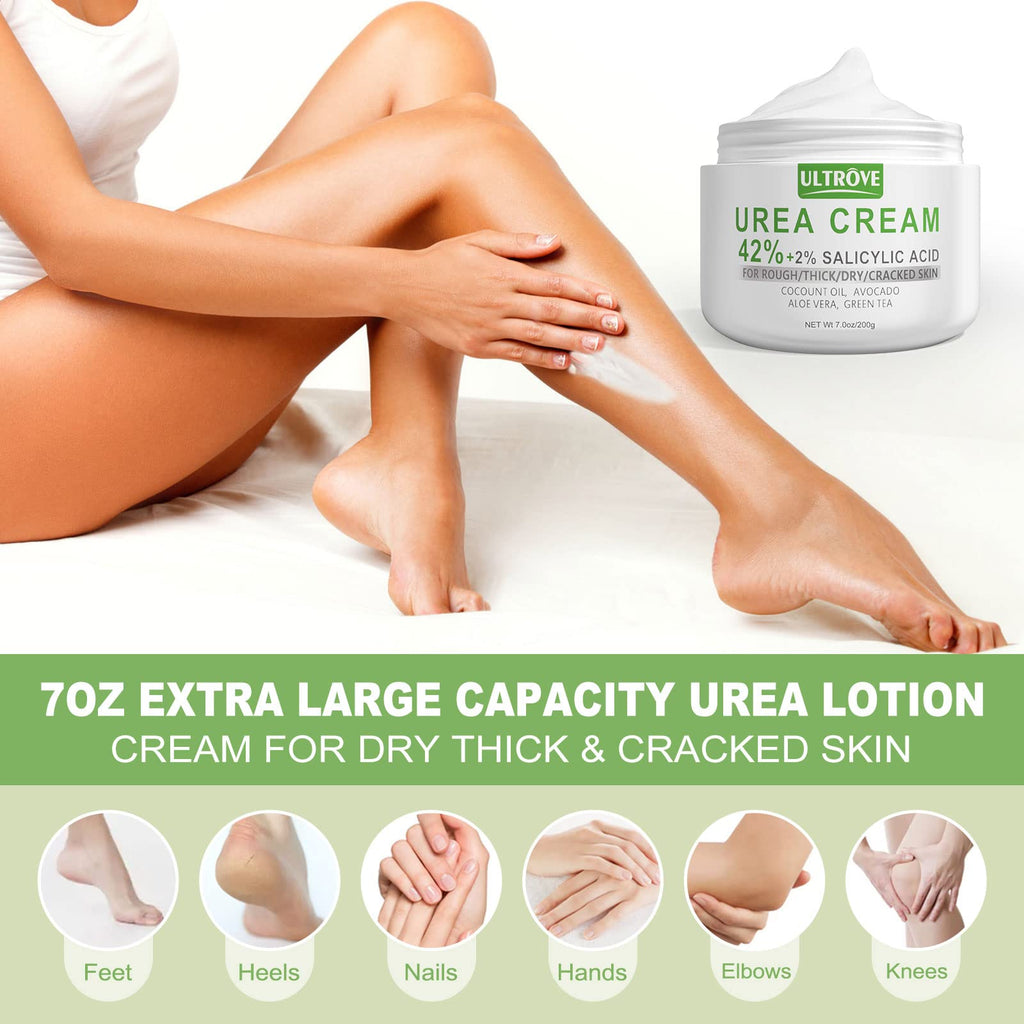 Ultrove Urea Cream 42% with 2% Salicylic Acid – Deep Moisturizing Foot Cream (7 oz)