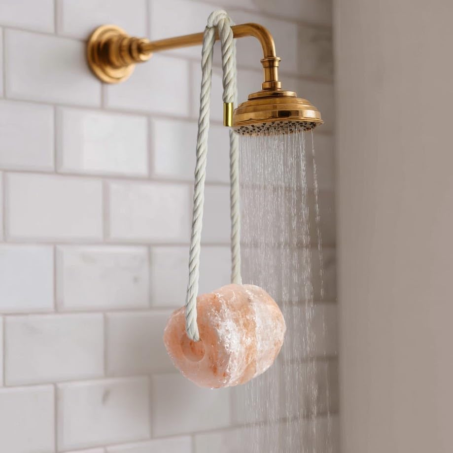 UMAID Himalayan Bath Salt Buddy – 2 lb Solid Pink Salt Rock for Shower & Bath