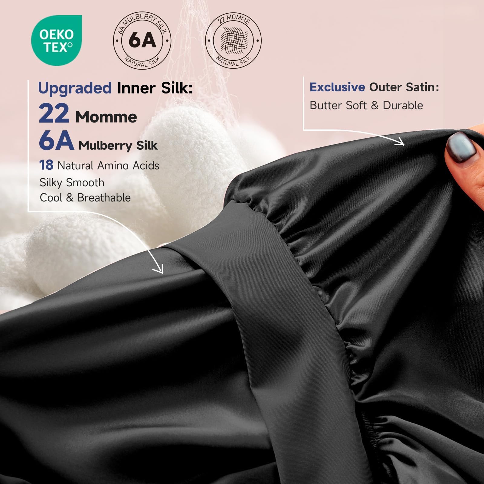 Umisleep Silk Bonnet for Sleeping Women | 22 Momme Mulberry Silk