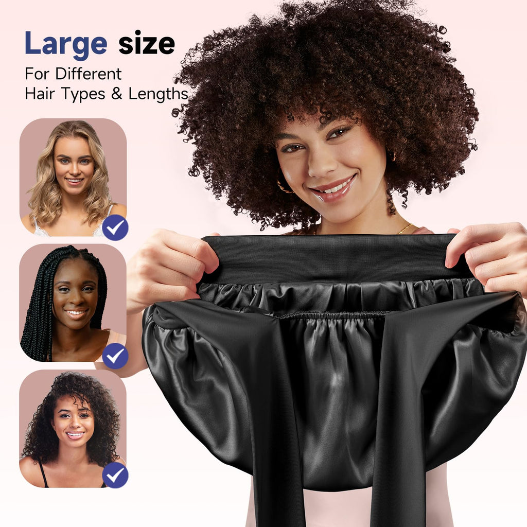 Umisleep Silk Bonnet – Mulberry Silk Lining, Large Hair Wrap for Curly & Long Hair