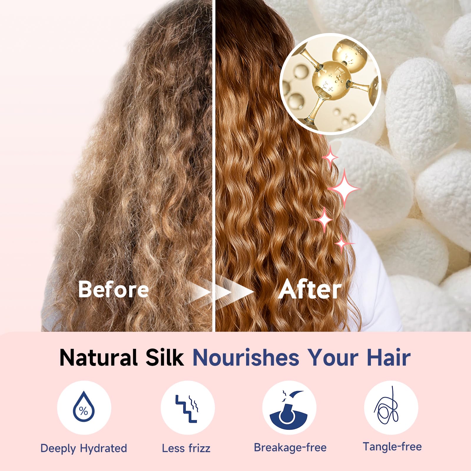 Umisleep Silk Bonnet – Mulberry Silk Lining, Large Hair Wrap for Curly & Long Hair