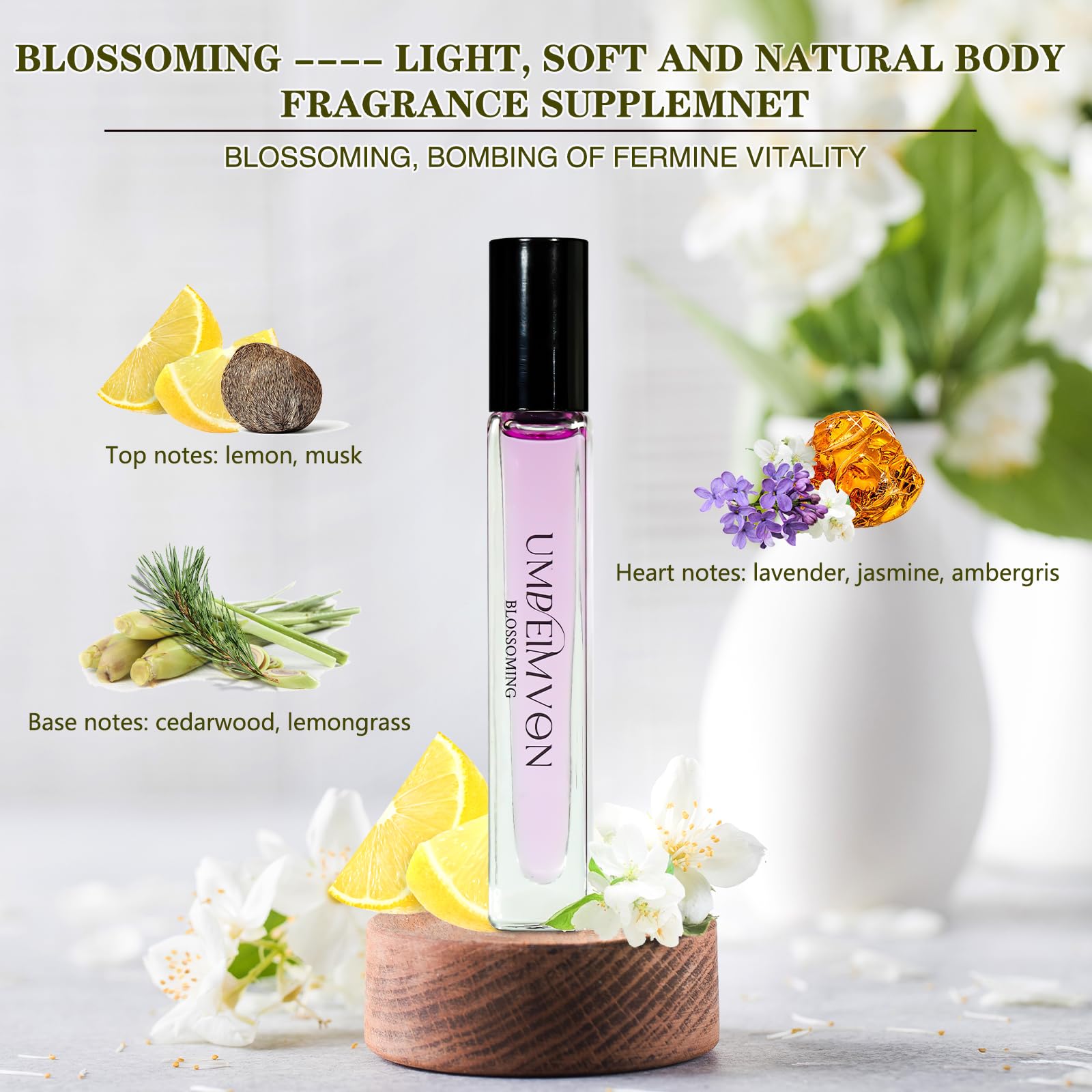 Umpeimvon Perfume Oil Roll-On Gift Set – Unisex Scent Trio, Travel-Size 0.33 fl oz Each