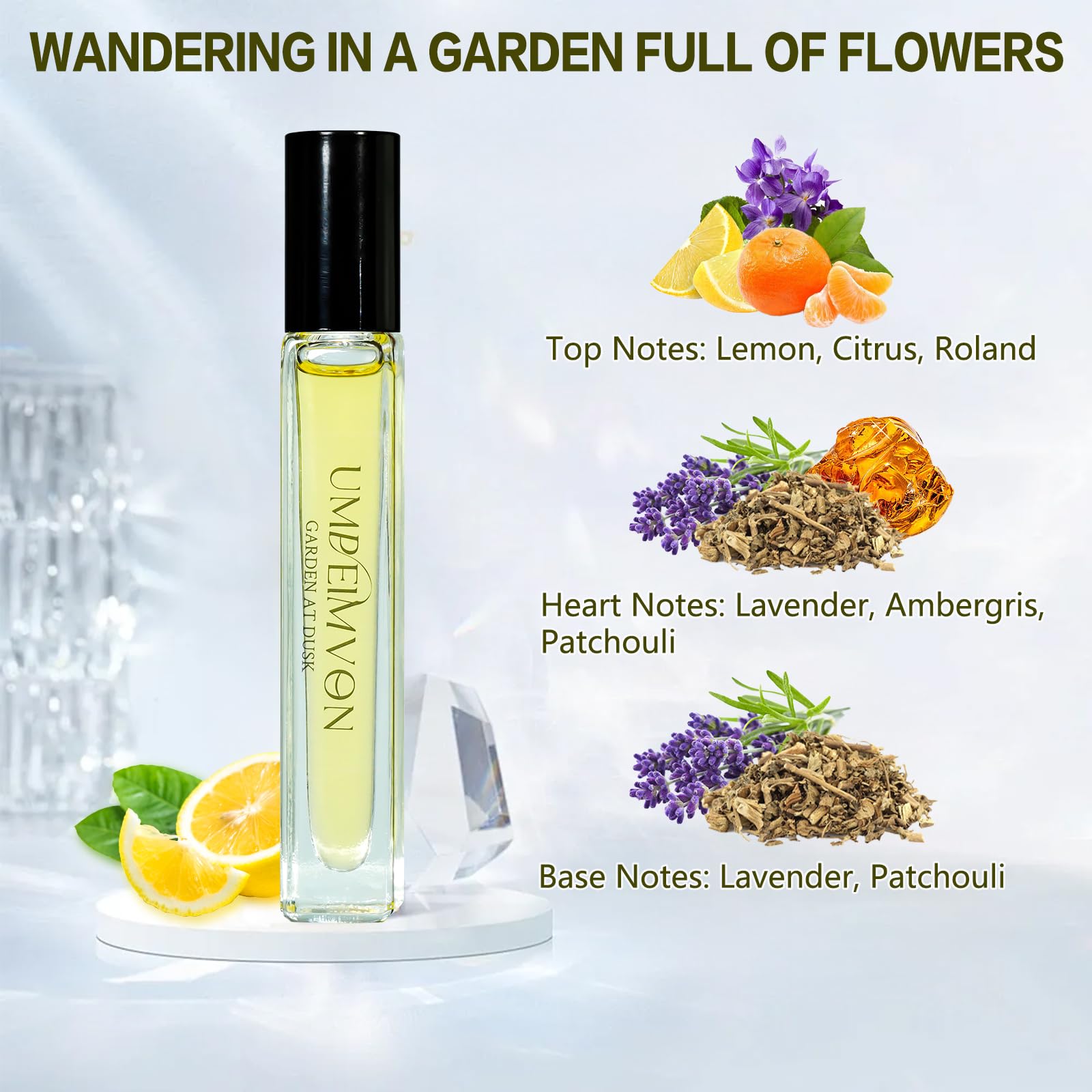 Umpeimvon 3-Piece Roll-On Perfume Oils for Women – Long-Lasting Fragrances, Travel Size 0.33 fl oz