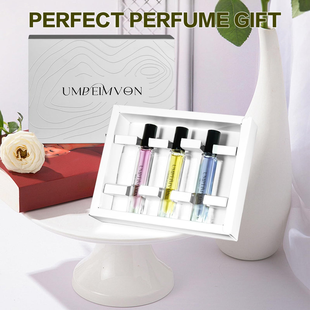 Umpeimvon 3-Piece Roll-On Perfume Oils for Women – Long-Lasting Fragrances, Travel Size 0.33 fl oz