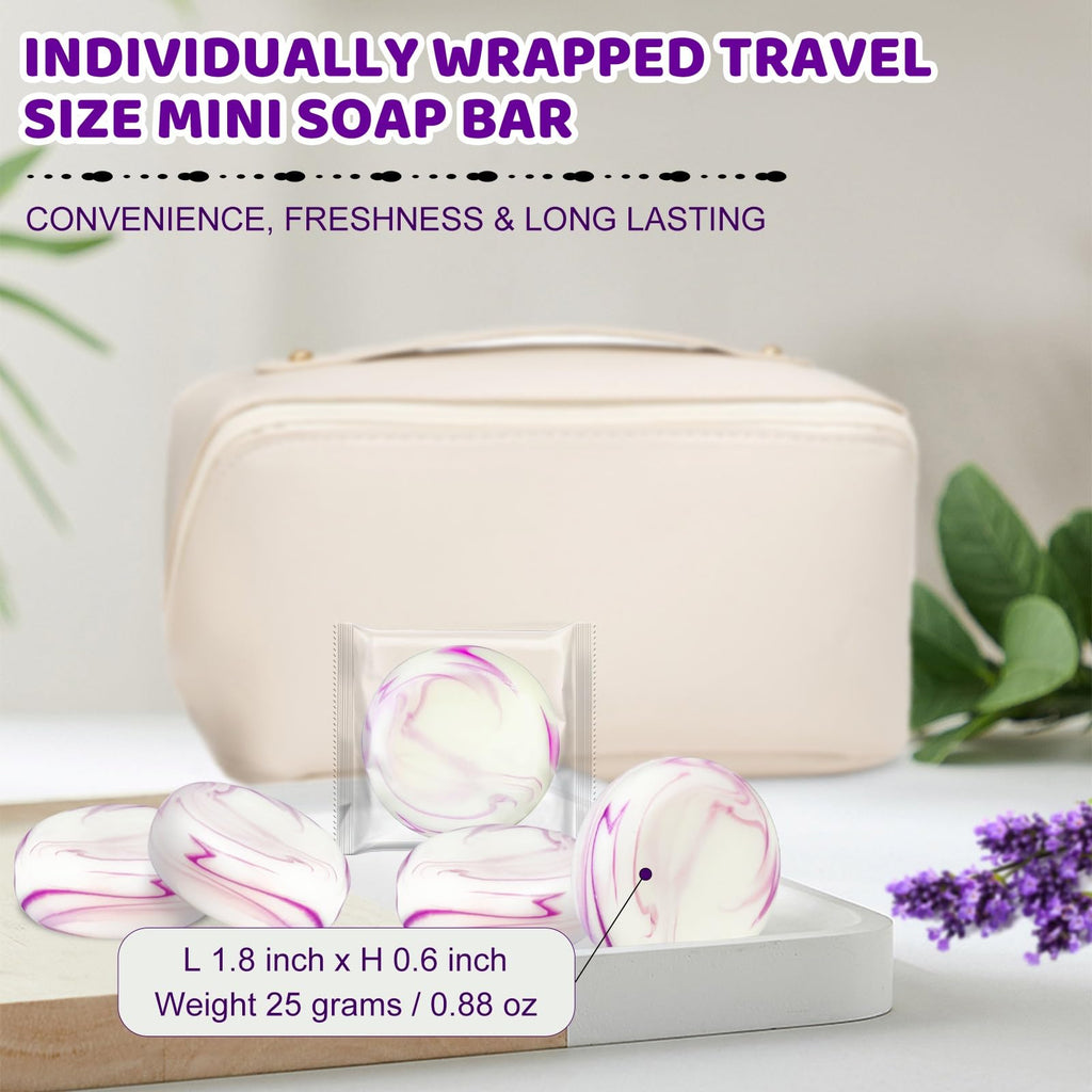 Umpeimvon Lavender Soap 14-Pack Travel Mini Bars – Handmade with Shea & Olive Oil