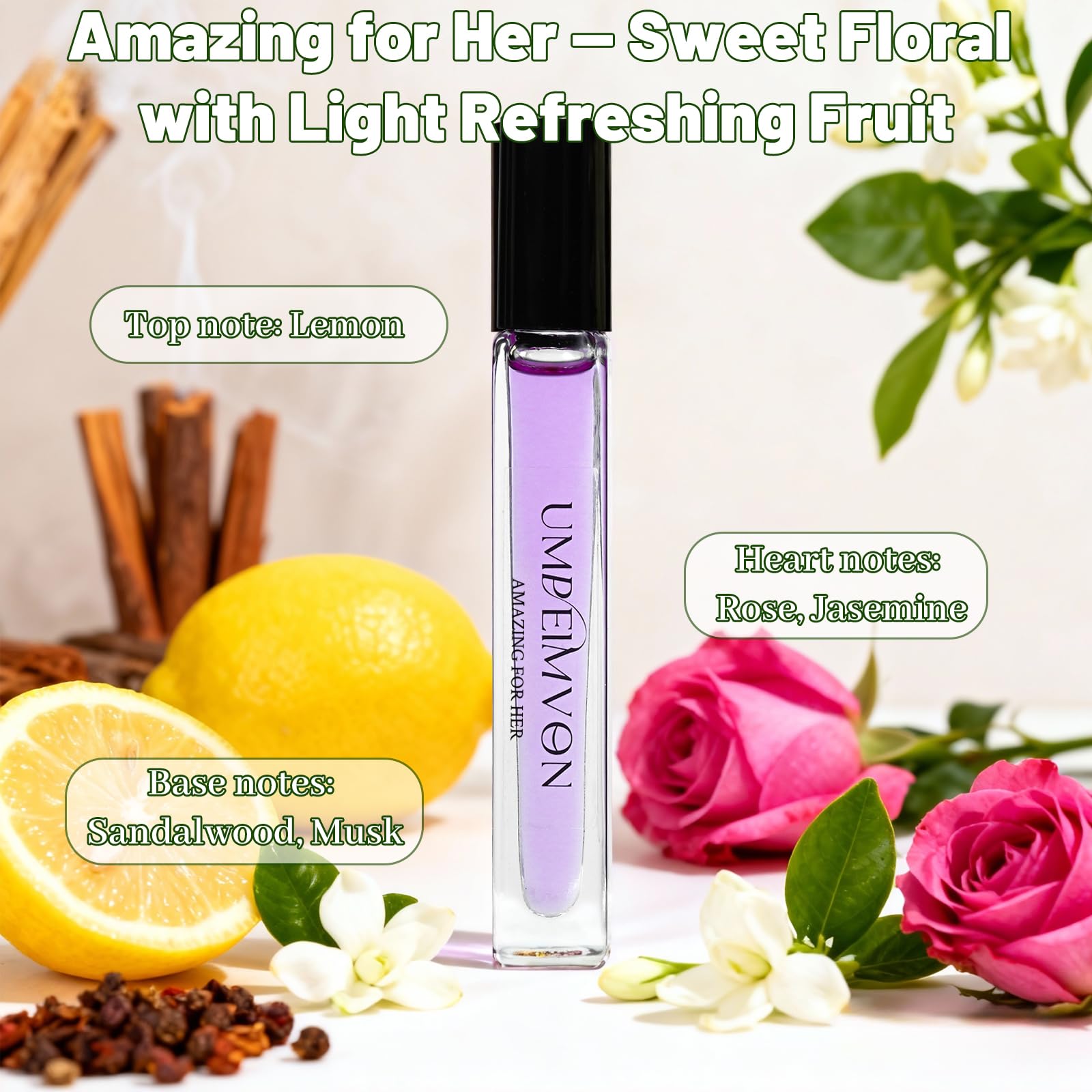 Umpeimvon Marshmallow Blush Perfume Oils for Women | Roll-On, Travel Size 0.33 fl oz
