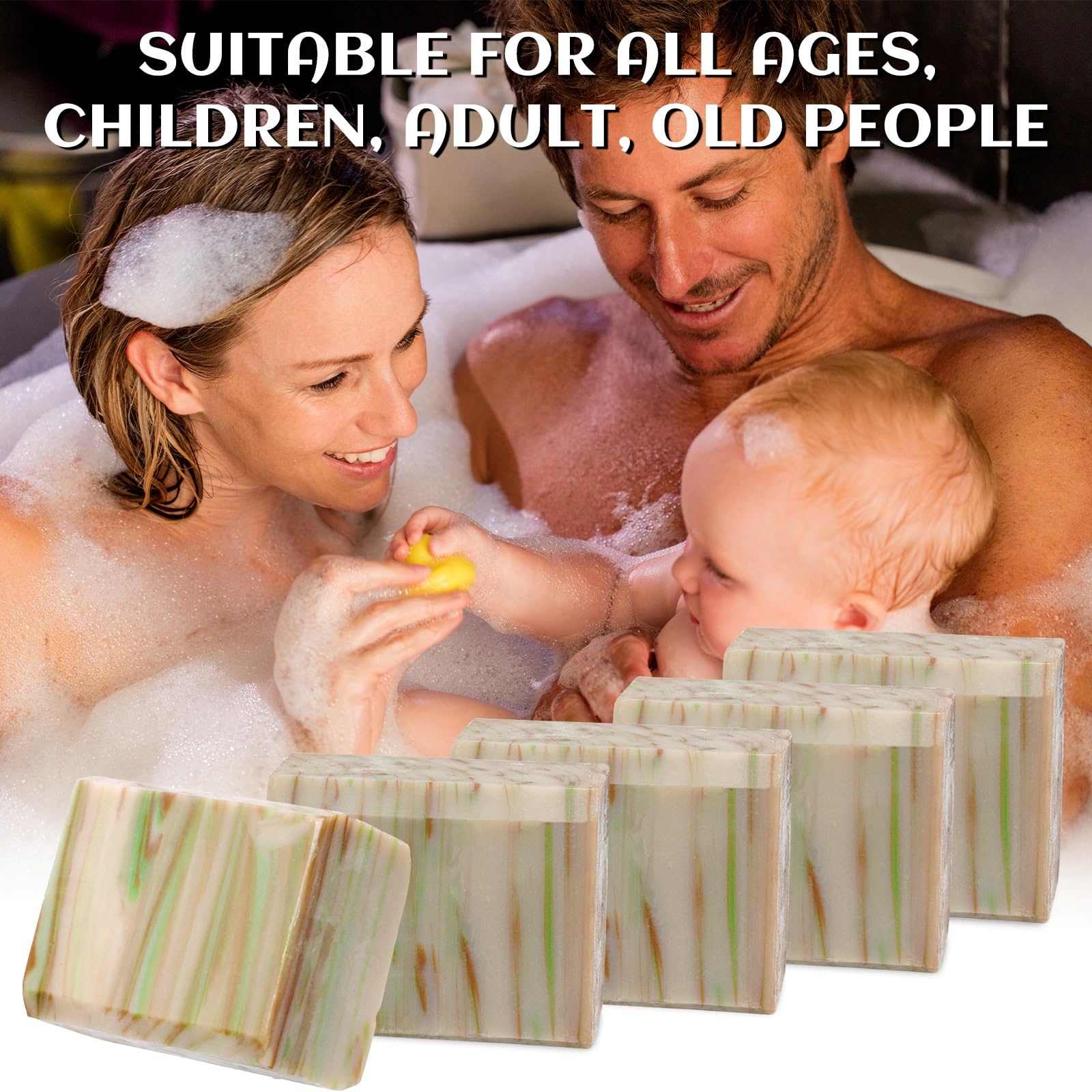Umpeimvon 5 Pack Olive Oil Soap Bar – 80% Olive Oil, 20% Laurel, Cold-Pressed & Fragrance-Free