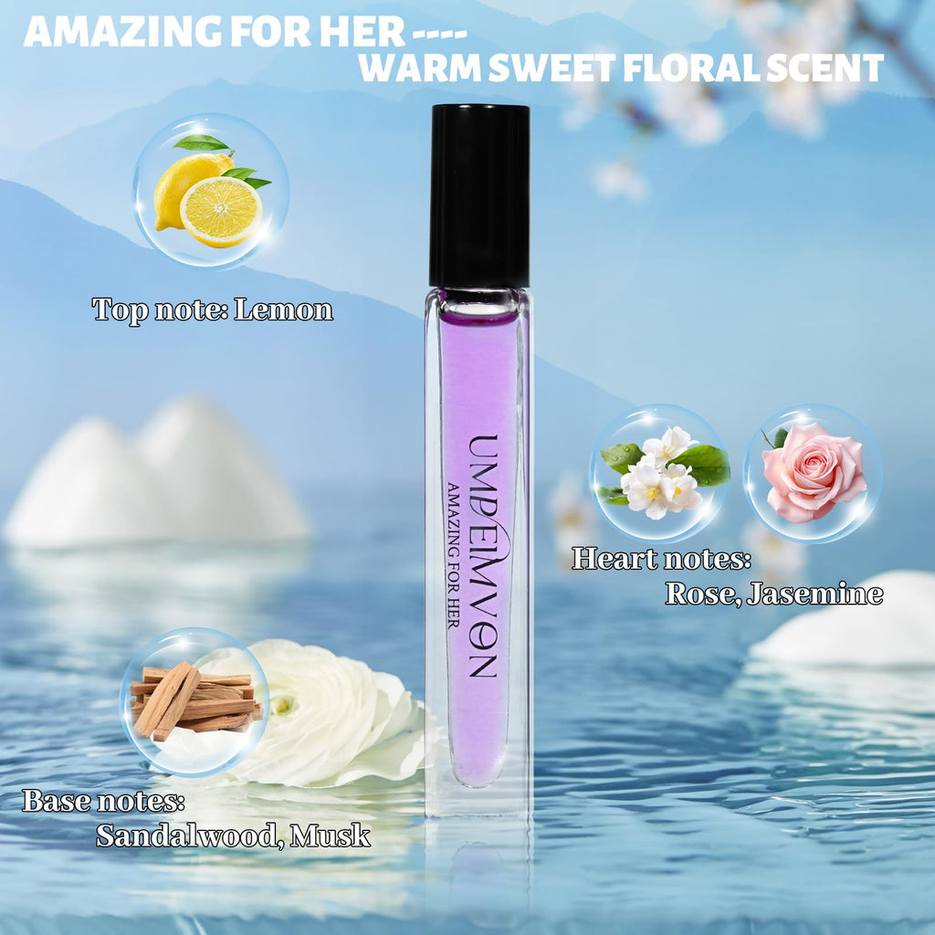 Umpeimvon Roll-On Perfume Oils for Women – Long-Lasting Fragrance, 3-Pack Travel Size 0.33 fl oz