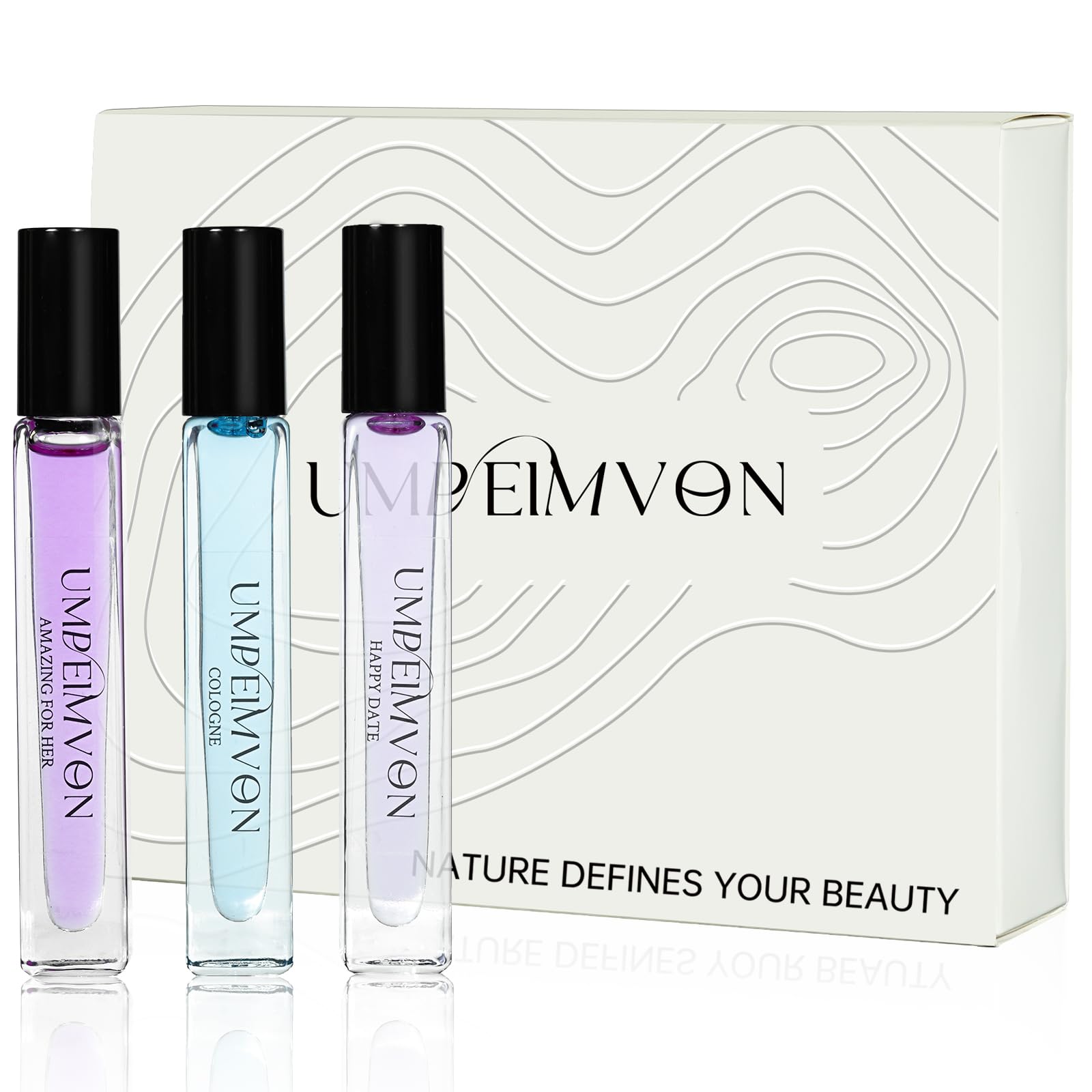 Umpeimvon Roll-On Perfume Oils for Women – Long-Lasting Fragrance, 3-Pack Travel Size 0.33 fl oz