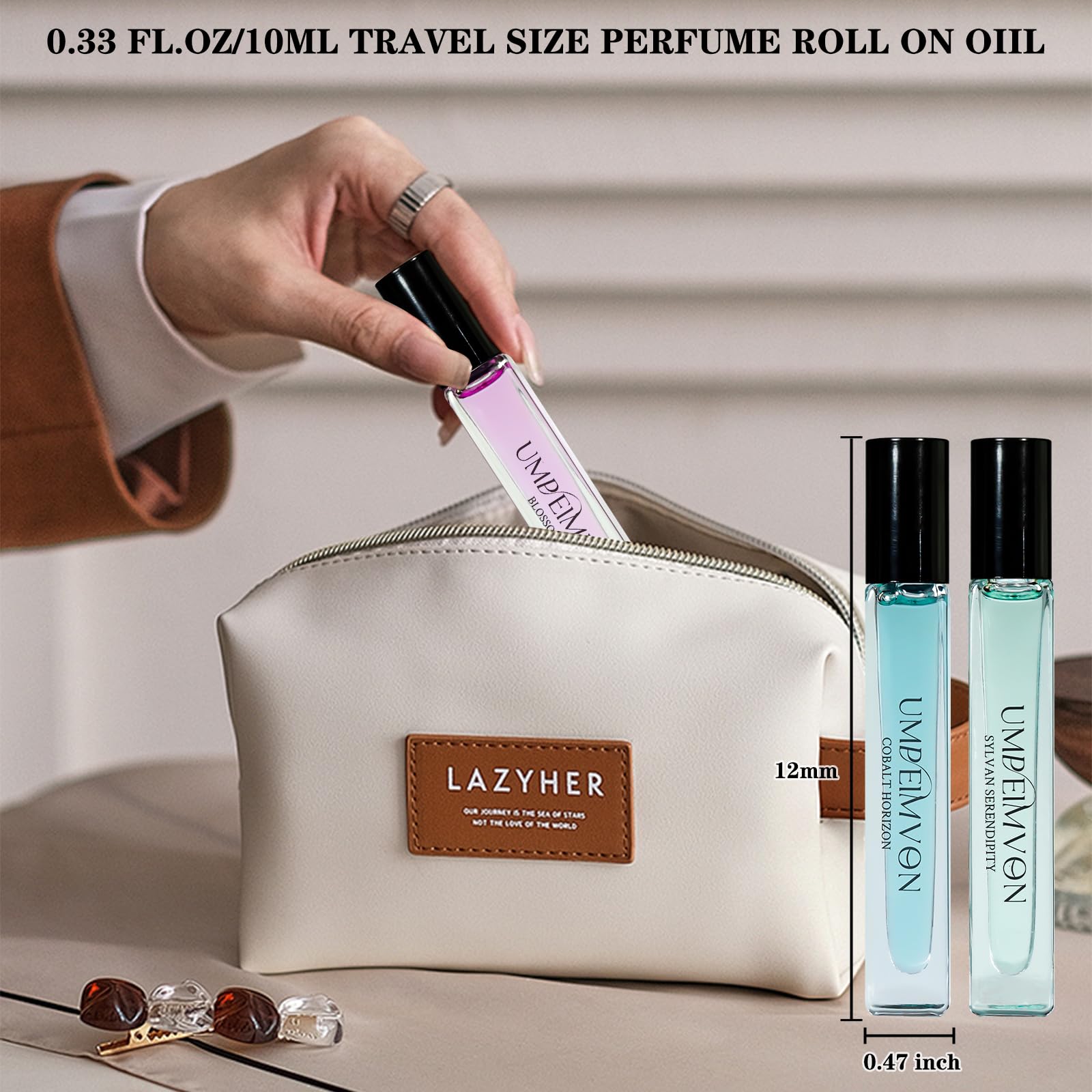 Umpeimvon Perfume Oil Roll-On Gift Set – Unisex Scent Trio, Travel-Size 0.33 fl oz Each