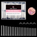 UNA GELLA Tapered Square Nail Tips XXL – 216 Pcs, No C Curve, DIY Home Mani