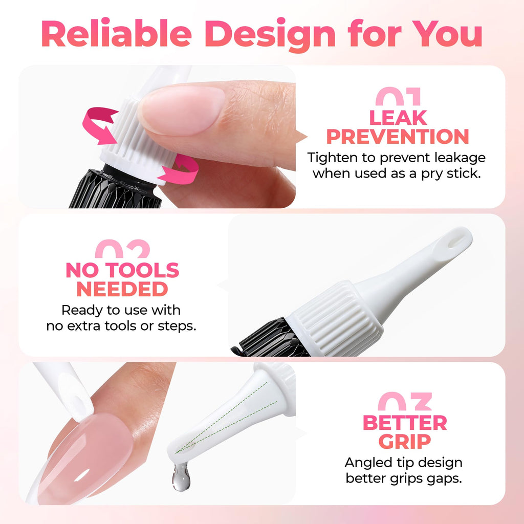 UNA GELLA Nail Glue Remover for Press-On Nails – Gentle, Non-Acetone, 2x10ml