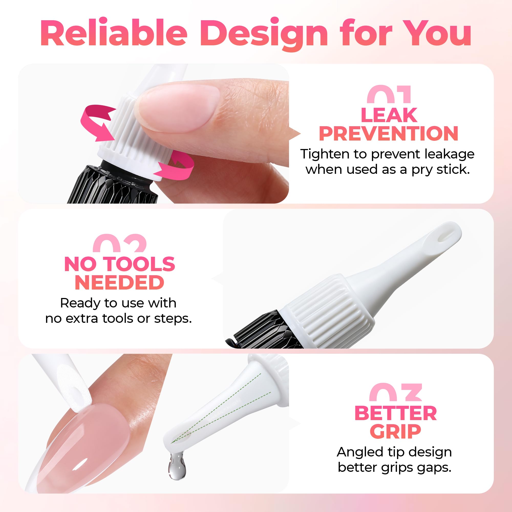 UNA GELLA Nail Glue Remover for Press-On Nails – Gentle, Non-Acetone, 2x10ml