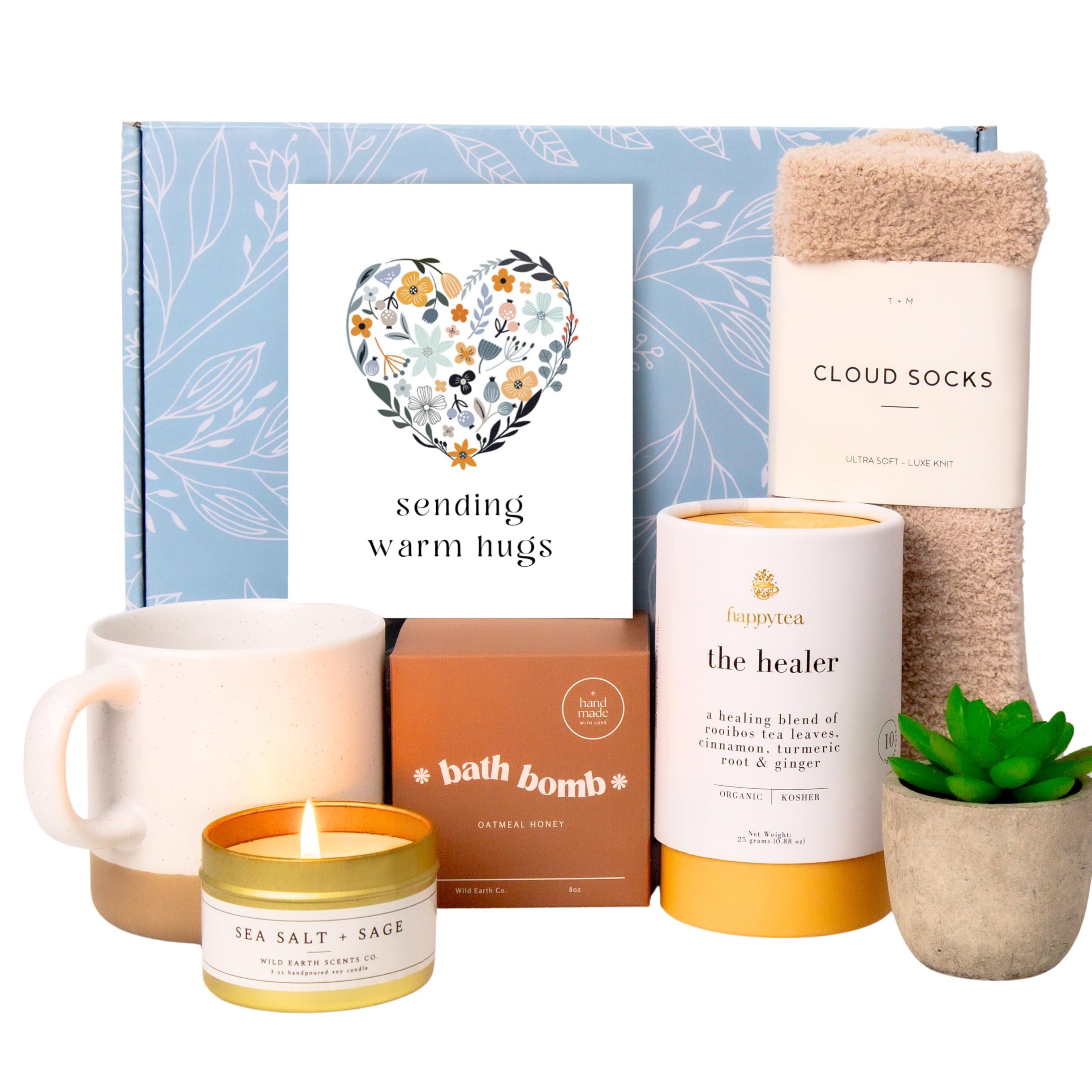 Unboxme Gifts Luxe Get Well Gift Box for Women | Organic Self-Care Basket with Tea, Bath Bomb & Cozy Socks