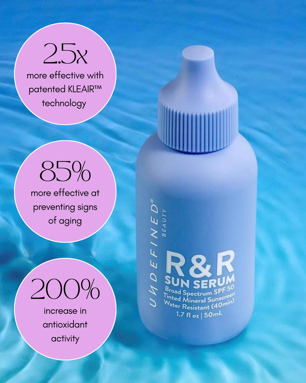 Undefined Beauty R&R Sun Serum SPF 50 PA++++ – Tinted Mineral Sunscreen (Deep Tint)