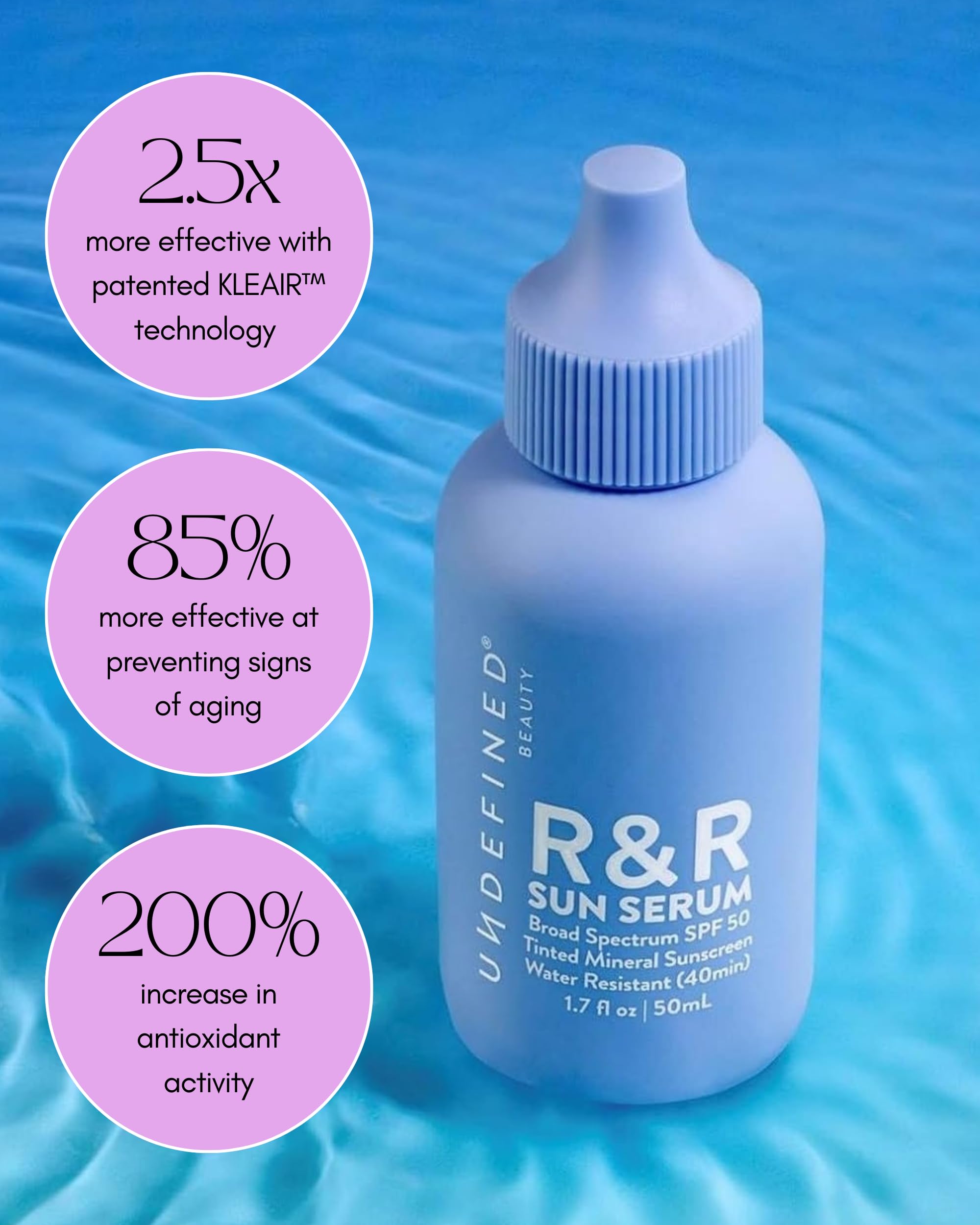 Undefined Beauty R&R Sun Serum SPF 50 PA++++ – Tinted Mineral Sunscreen (Deep Tint)