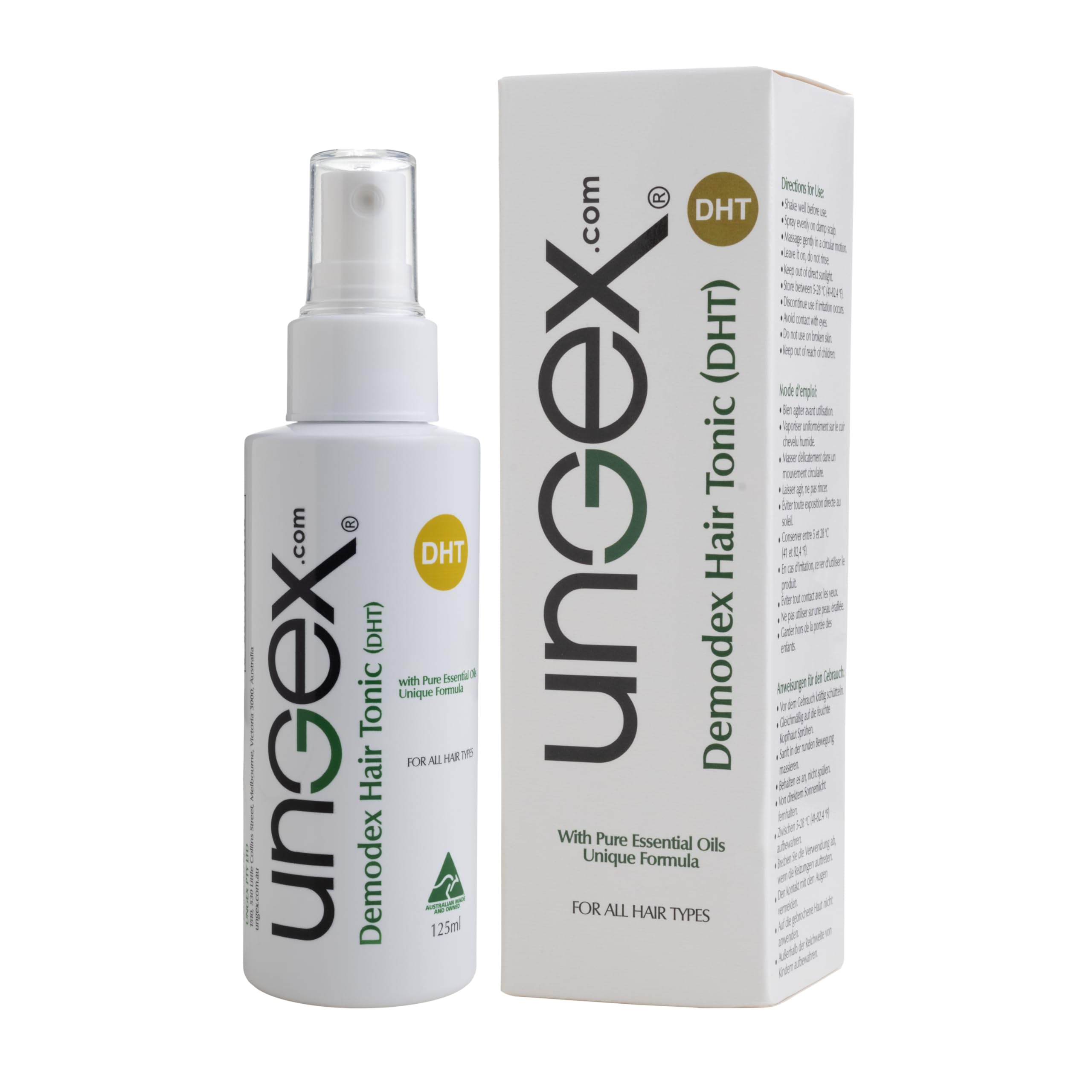 Ungex Demodex Hair Tonic – Herbal Leave-In Spray for Scalp & Hair | Natural Formula | DHT