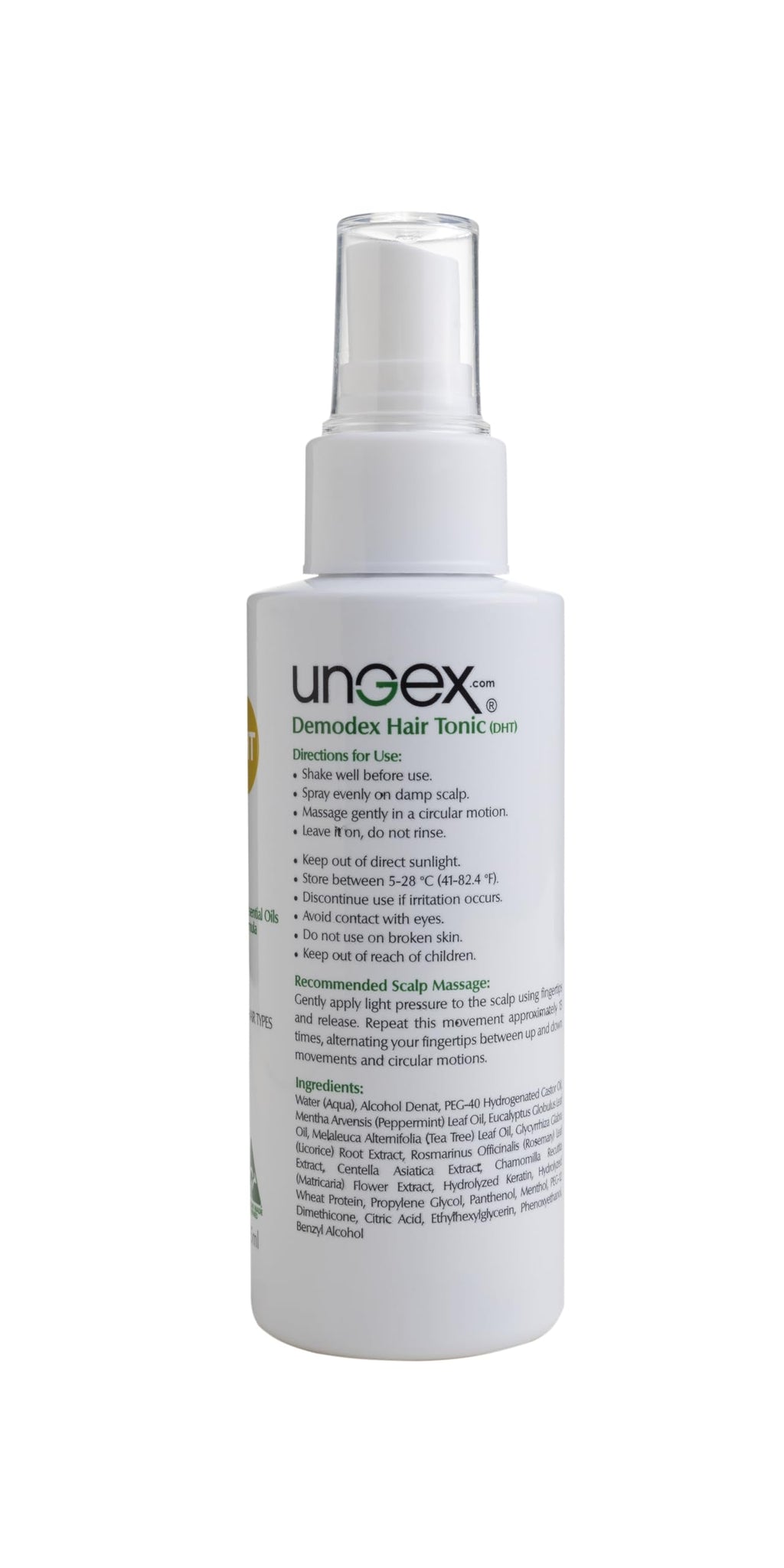 Ungex Demodex Hair Tonic – Herbal Leave-In Spray for Scalp & Hair | Natural Formula | DHT
