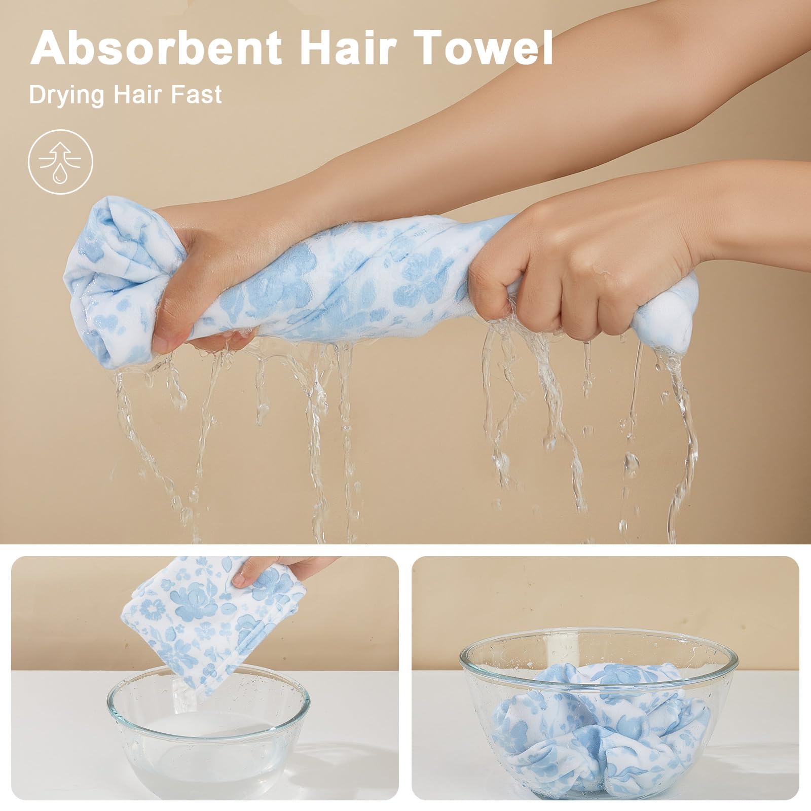Unicorn Castle Kids Microfiber Hair Towel 2-Pack – Quick-Dry & Secure-Fit