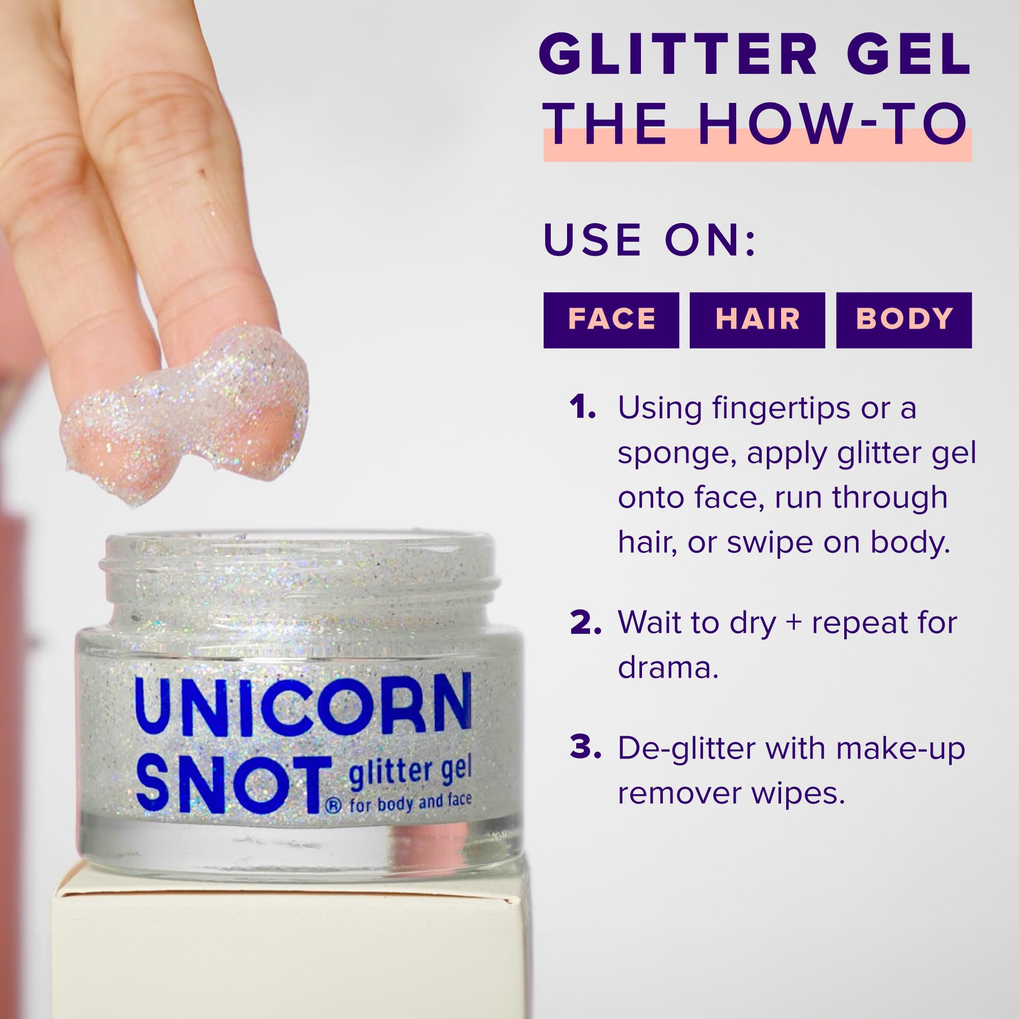 UNICORN SNOT Holographic Glitter Gel — Silver Disco, 1.7 oz (Vegan & Cruelty-Free)