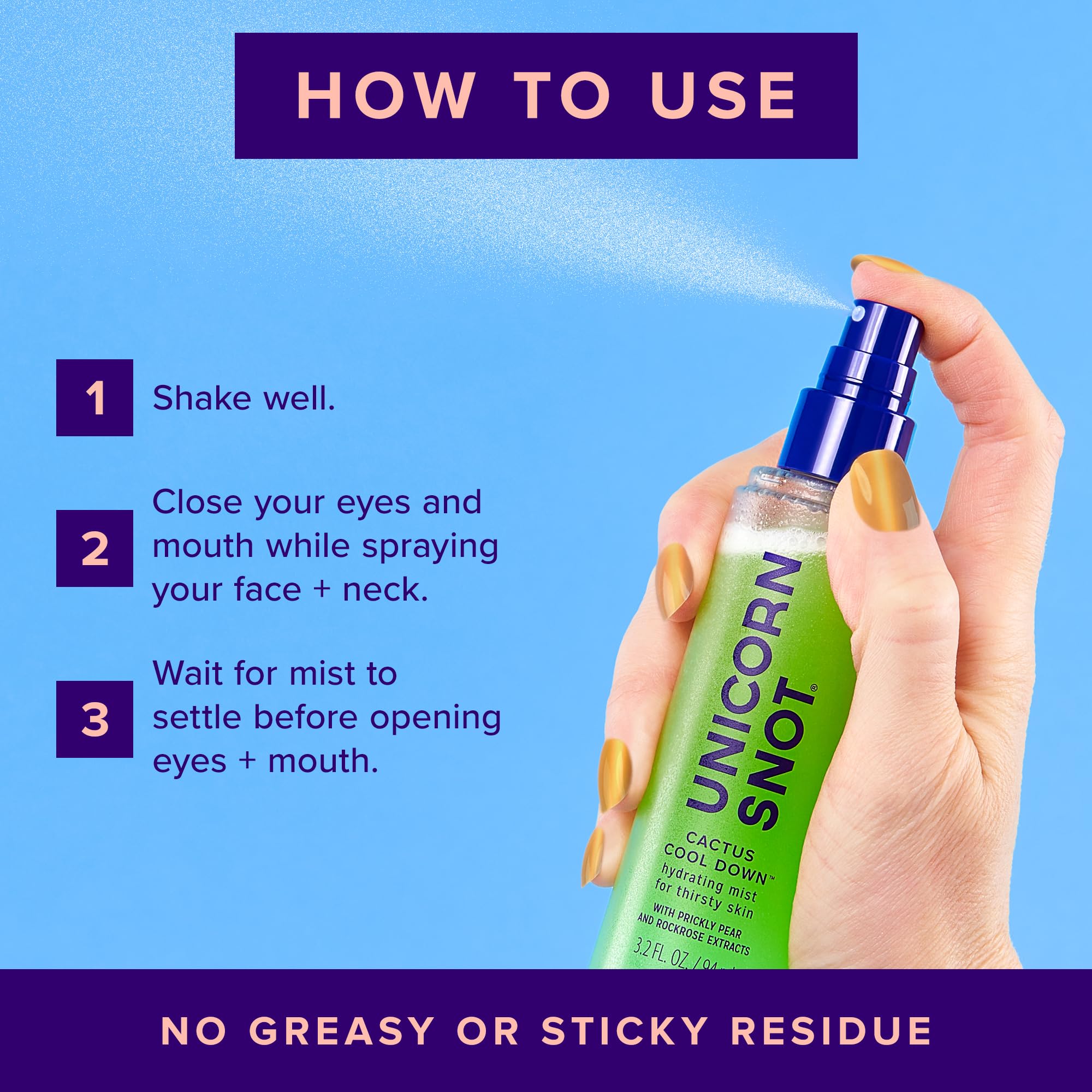 Unicorn Snot Cactus Cool Down After Sun – Hydrating Mist, Primer & Blue Light Shield