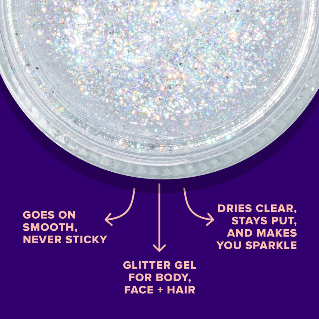 UNICORN SNOT Holographic Glitter Gel — Silver Disco, 1.7 oz (Vegan & Cruelty-Free)
