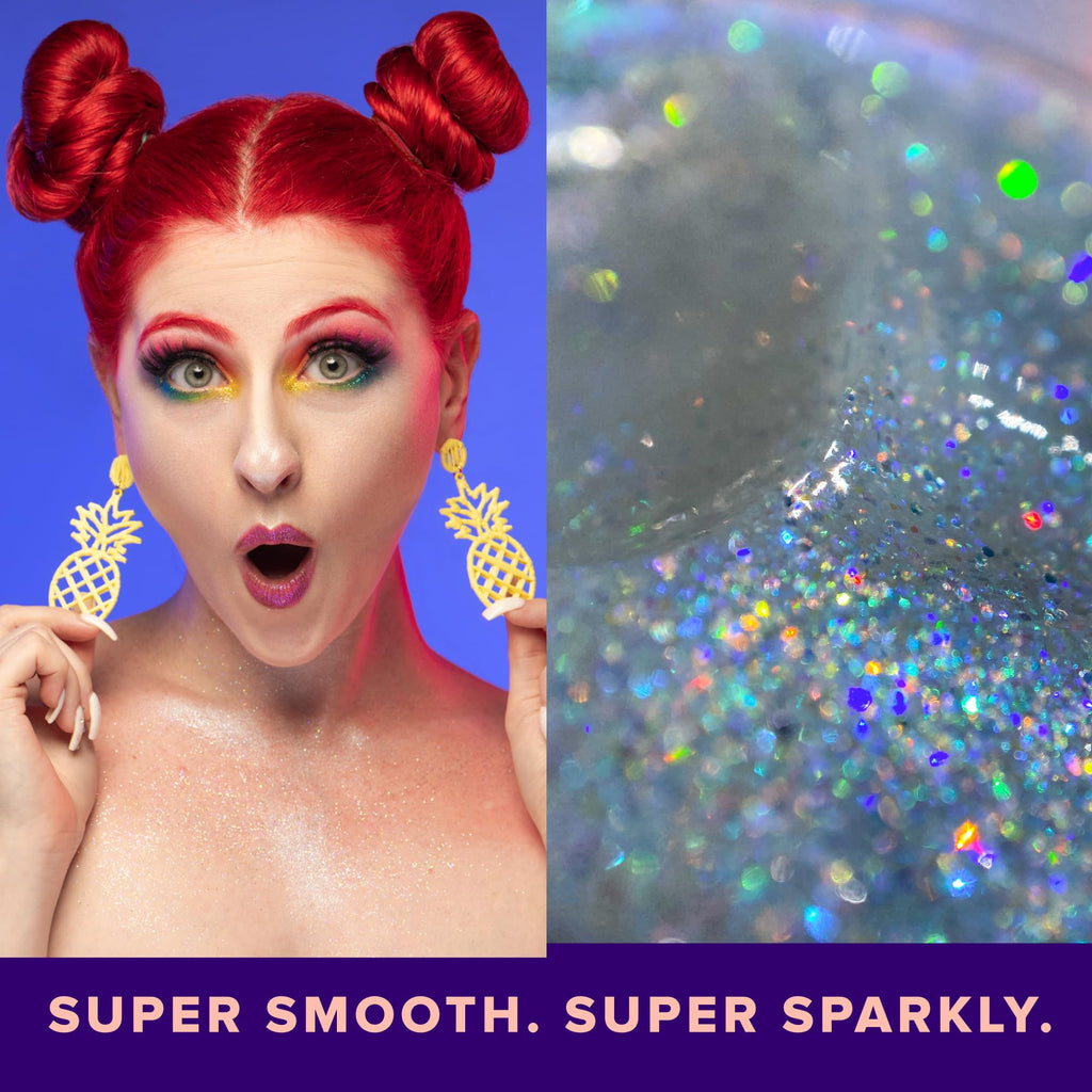 UNICORN SNOT Holographic Glitter Gel — Silver Disco, 1.7 oz (Vegan & Cruelty-Free)