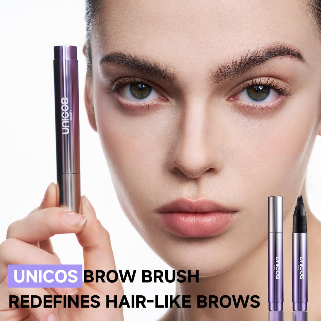 Unicos Eyebrow Pen with Angled Brush – Natural Hairlike Strokes, Waterproof
