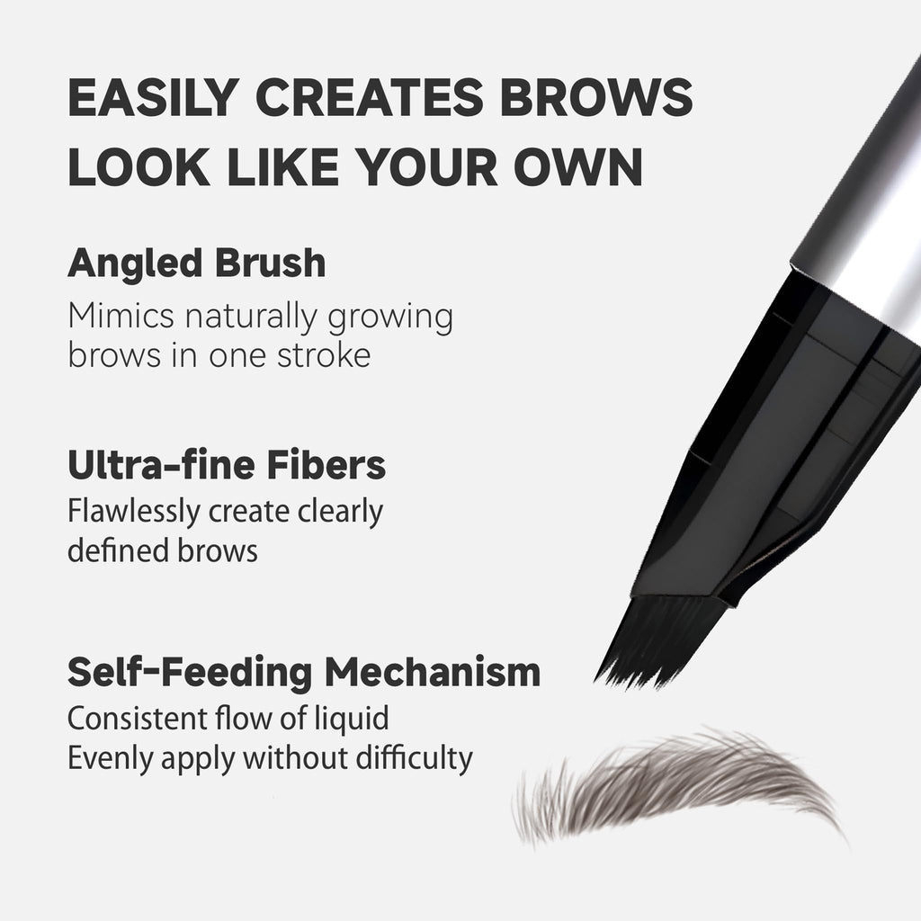 Unicos Eyebrow Pen with Angled Brush – Natural Hairlike Strokes, Waterproof