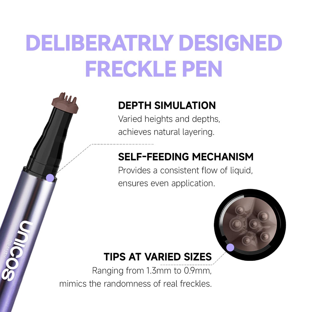 Unicos Freckle Stamp – 2-in-1 Freckle Pen with Blush, Natural Look, Quick-Dry & Waterproof