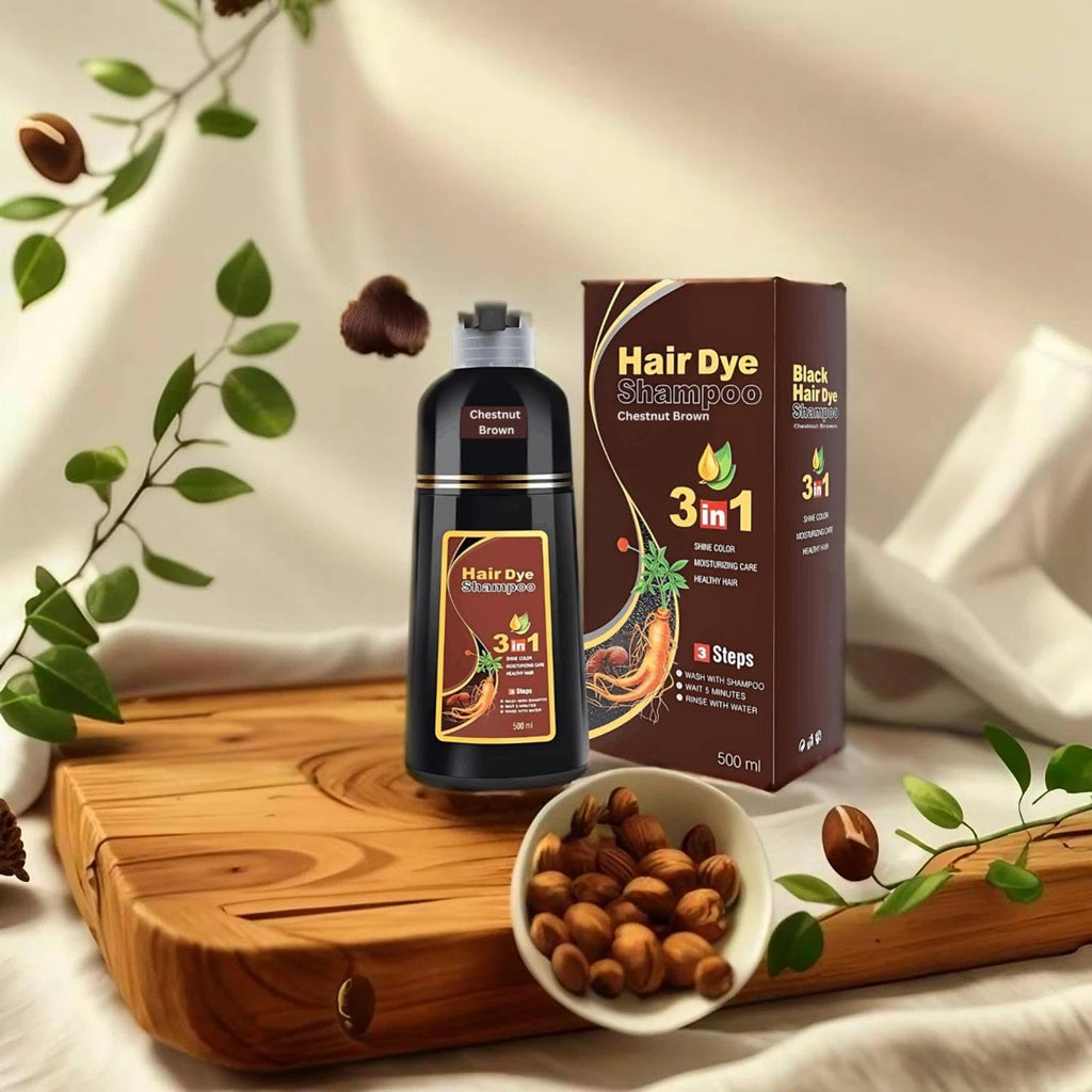 UniNestia Chestnut Brown Hair Dye Shampoo 3-in-1 – Quick Semi-Permanent Gray Coverage